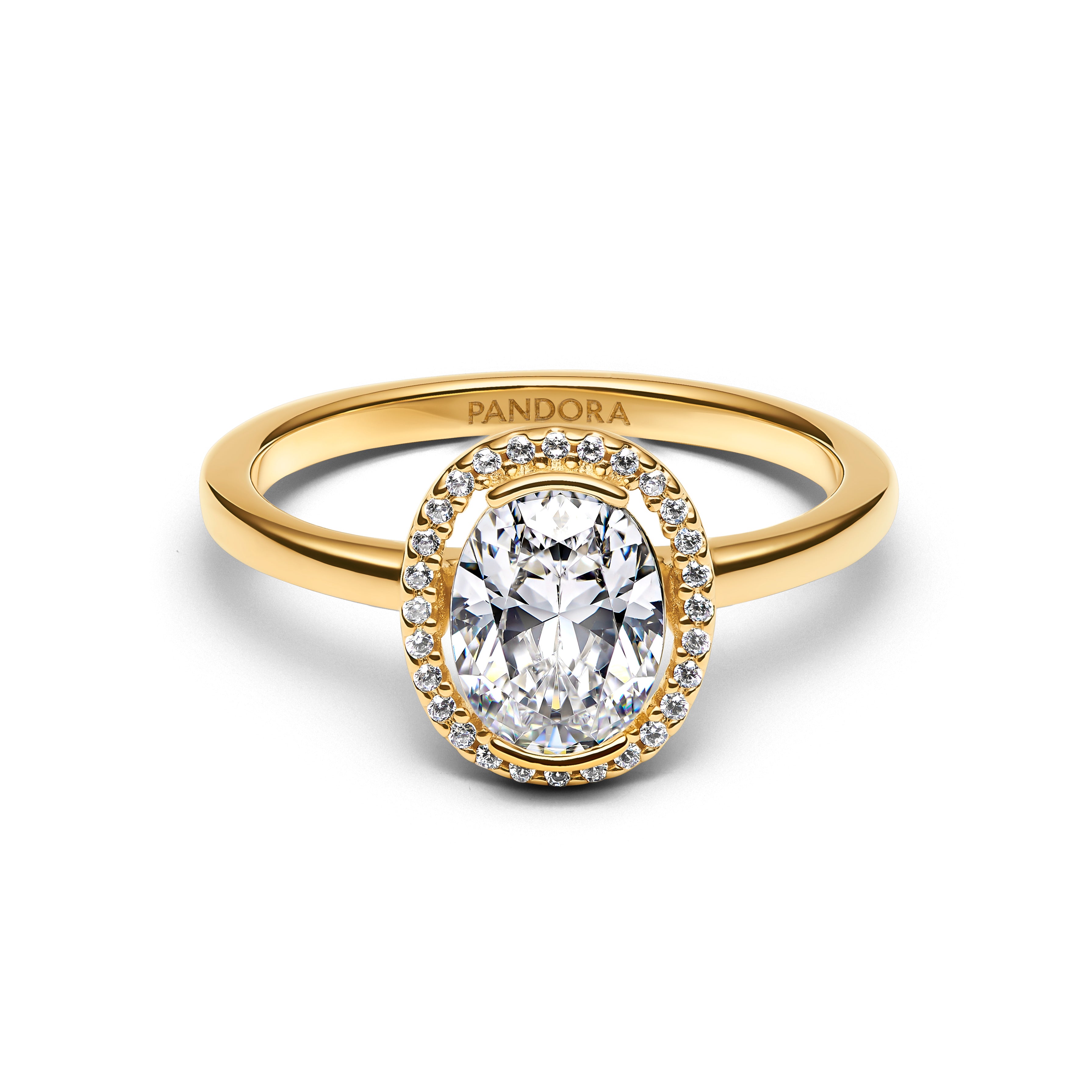 Oval Sparkling Halo Ring