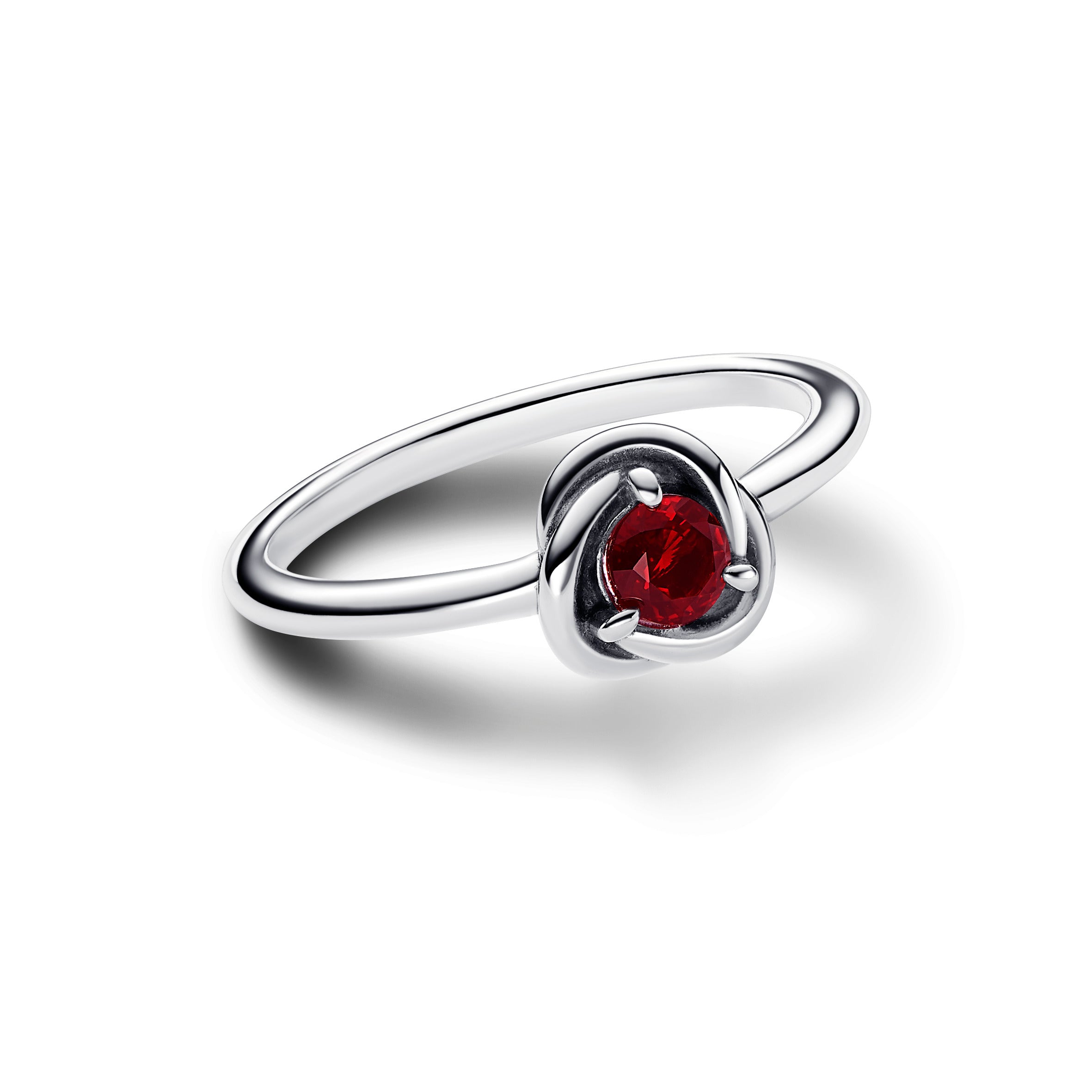January Red Eternity Circle Ring