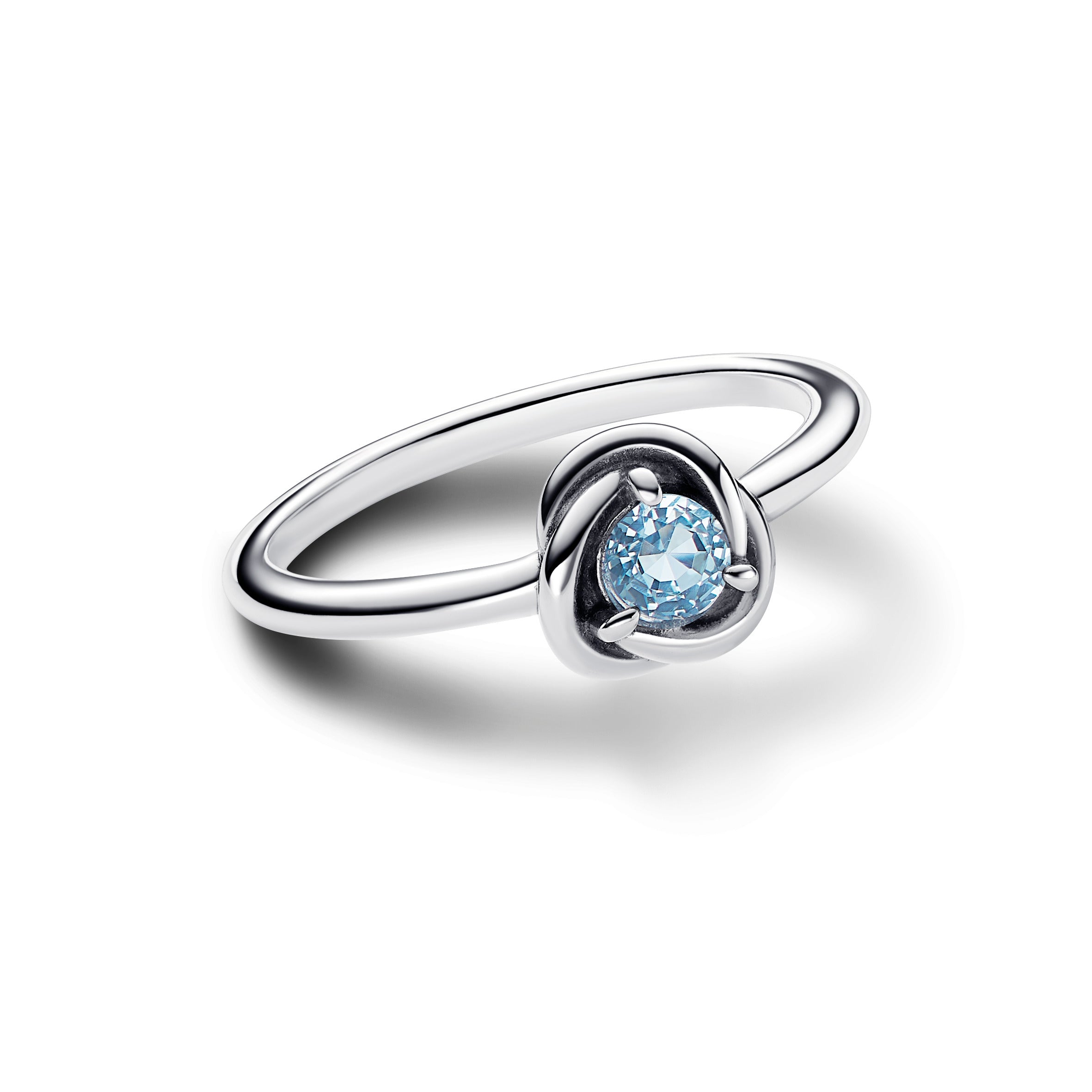 March Sea Aqua Blue Eternity Circle Ring