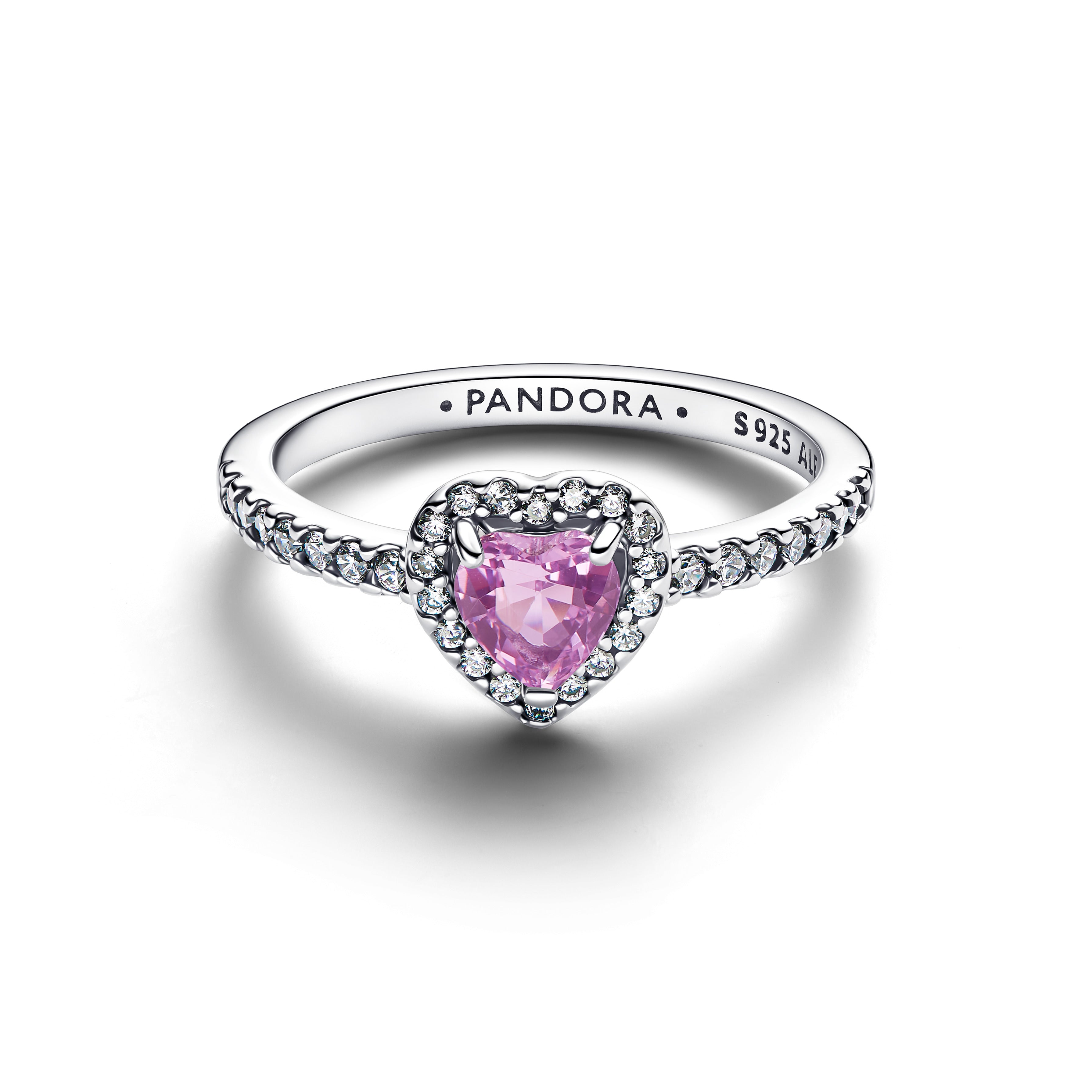 February Crystal Birthstone Elevated Light Purple Heart Ring
