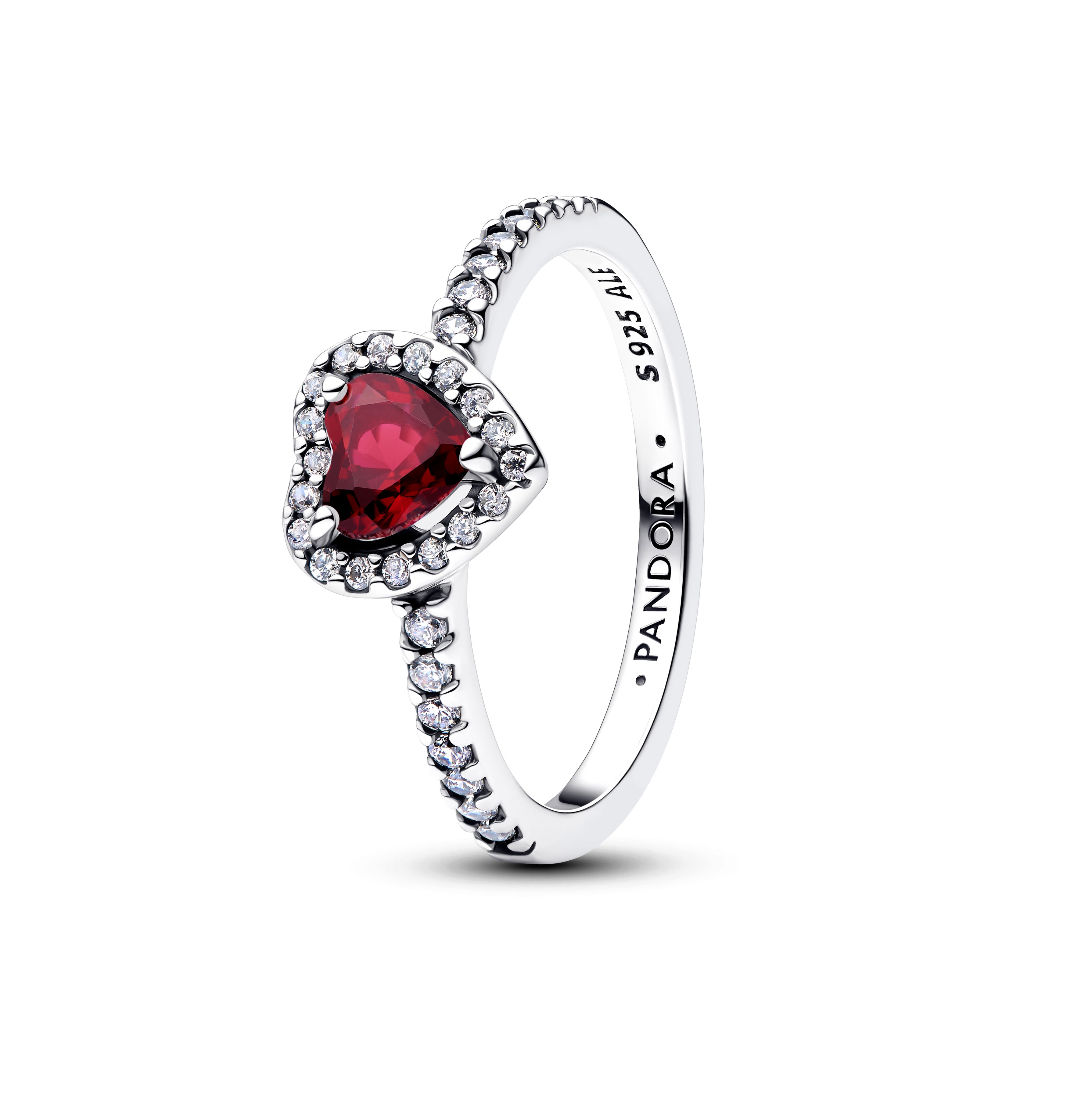 January Crystal Birthstone Elevated Rose Heart Ring