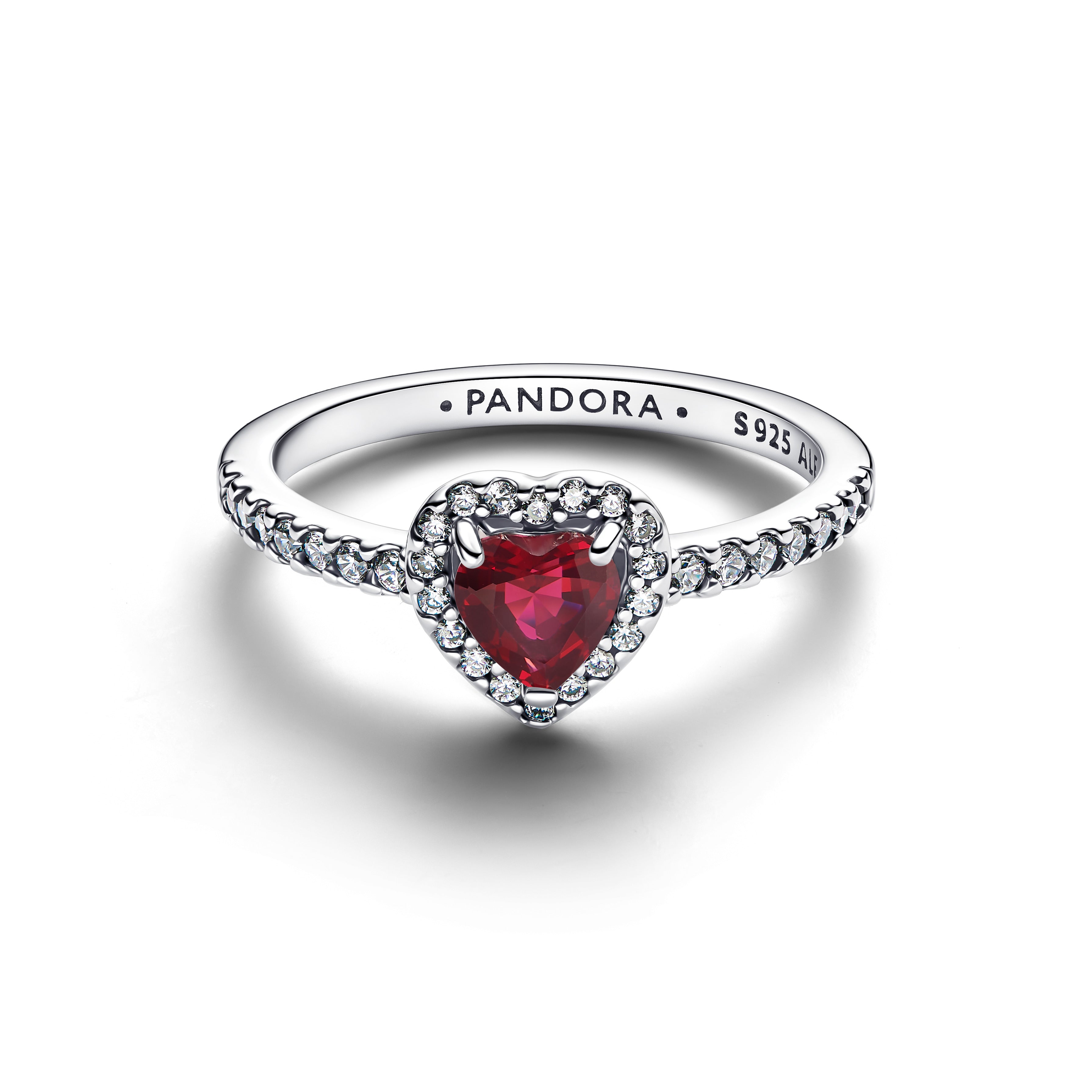 January Crystal Birthstone Elevated Rose Heart Ring