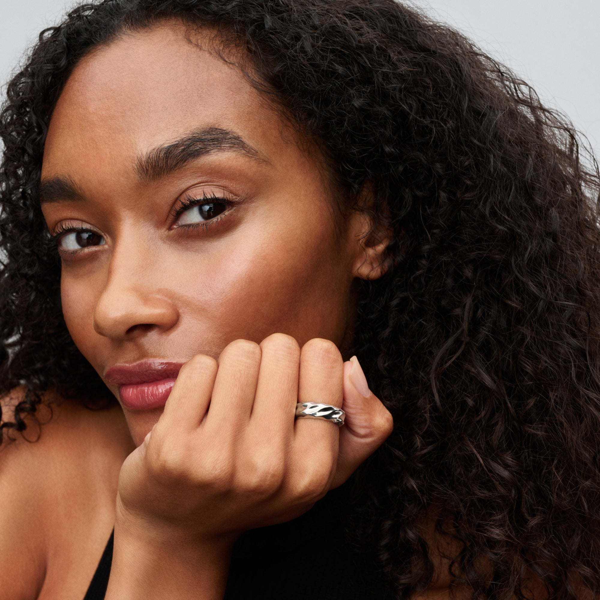 Rippled Wide Band Ring