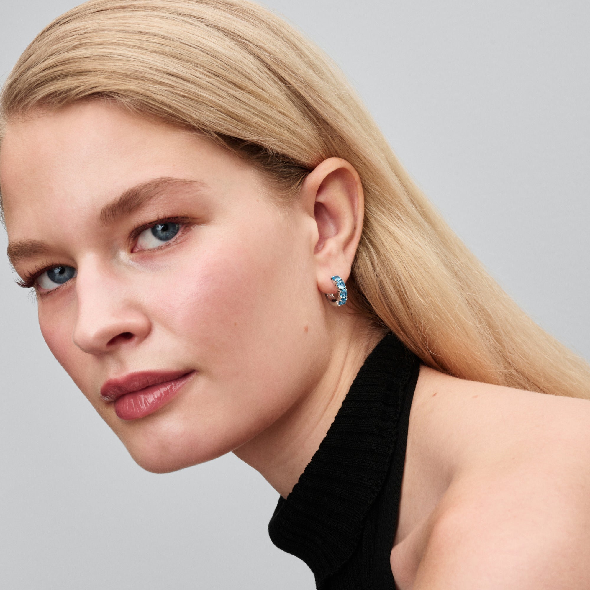 Light Blue Hoop Earrings