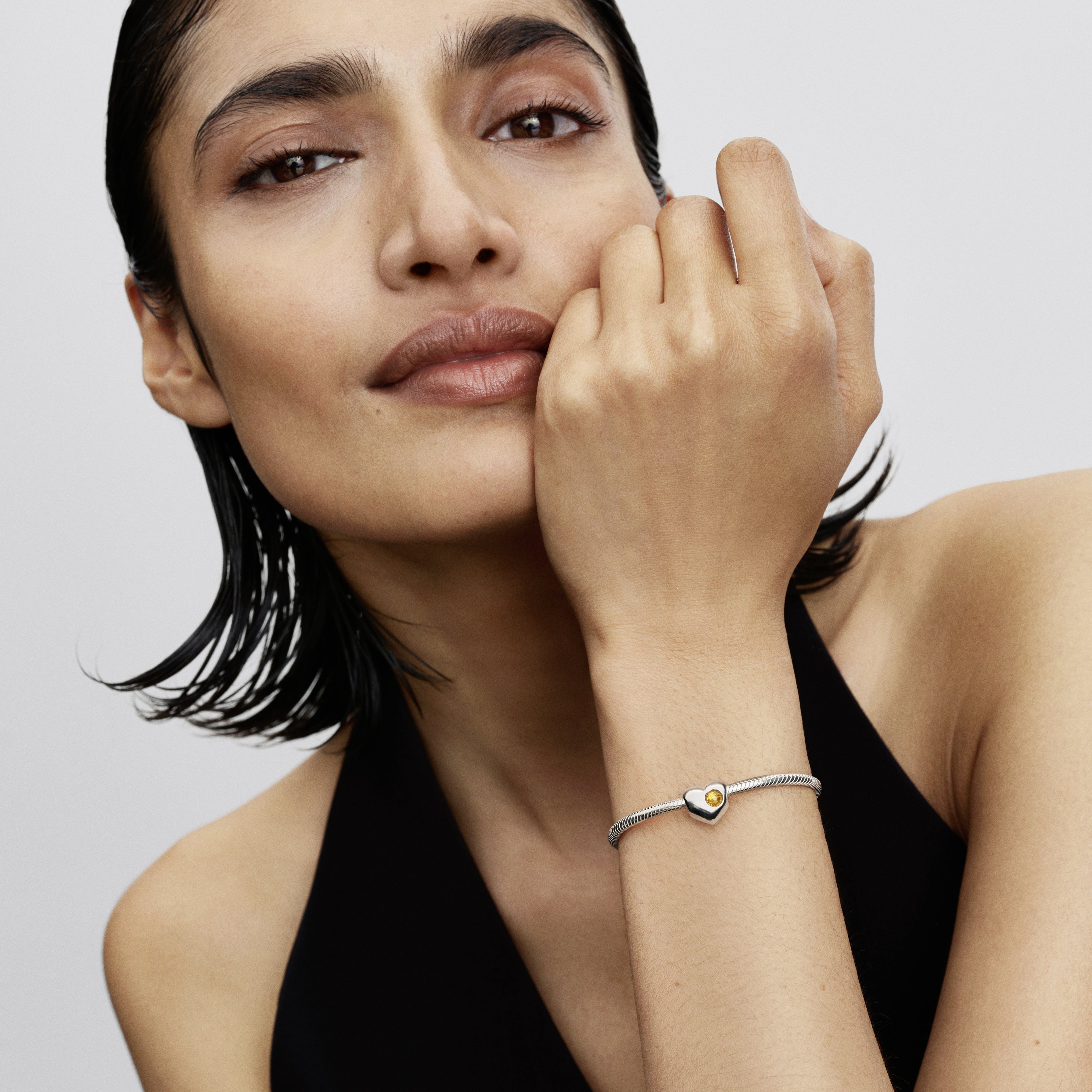 Engravable Honey Stone Heart Charm