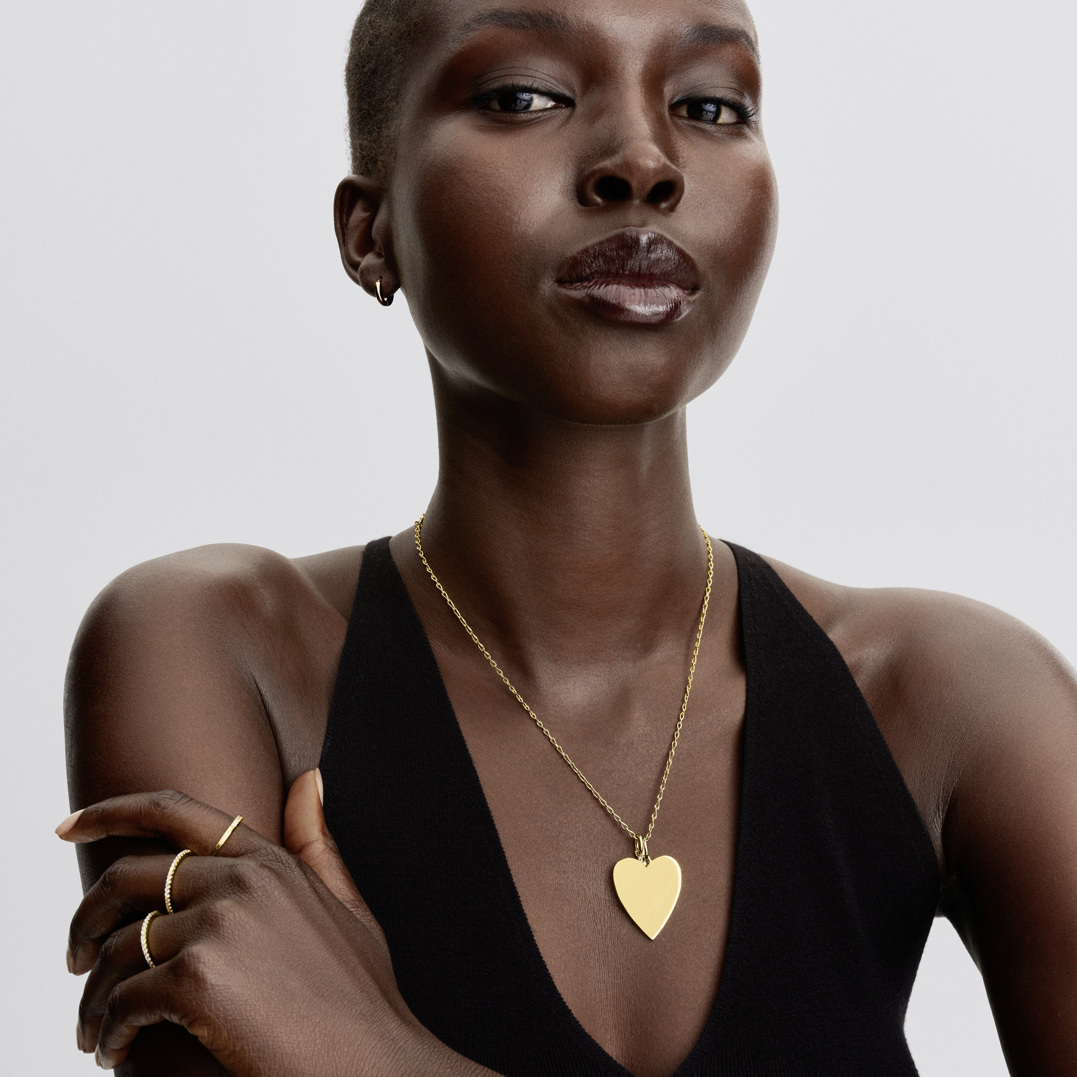 Engravable Heart Oversized Tag Pendant