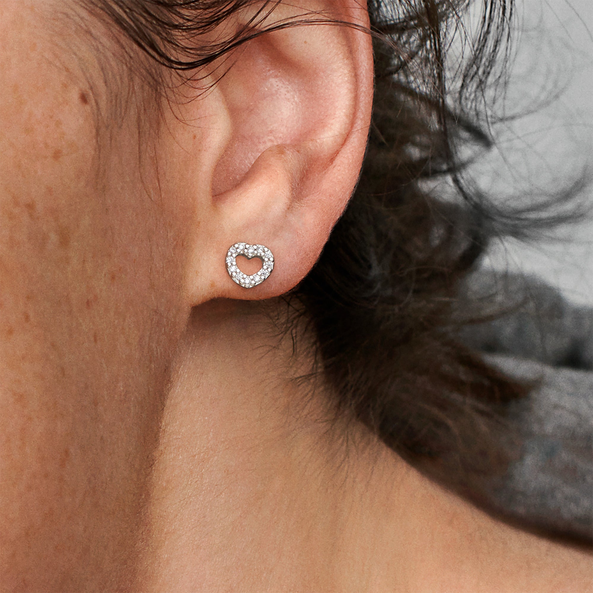 Open Heart Stud Earrings