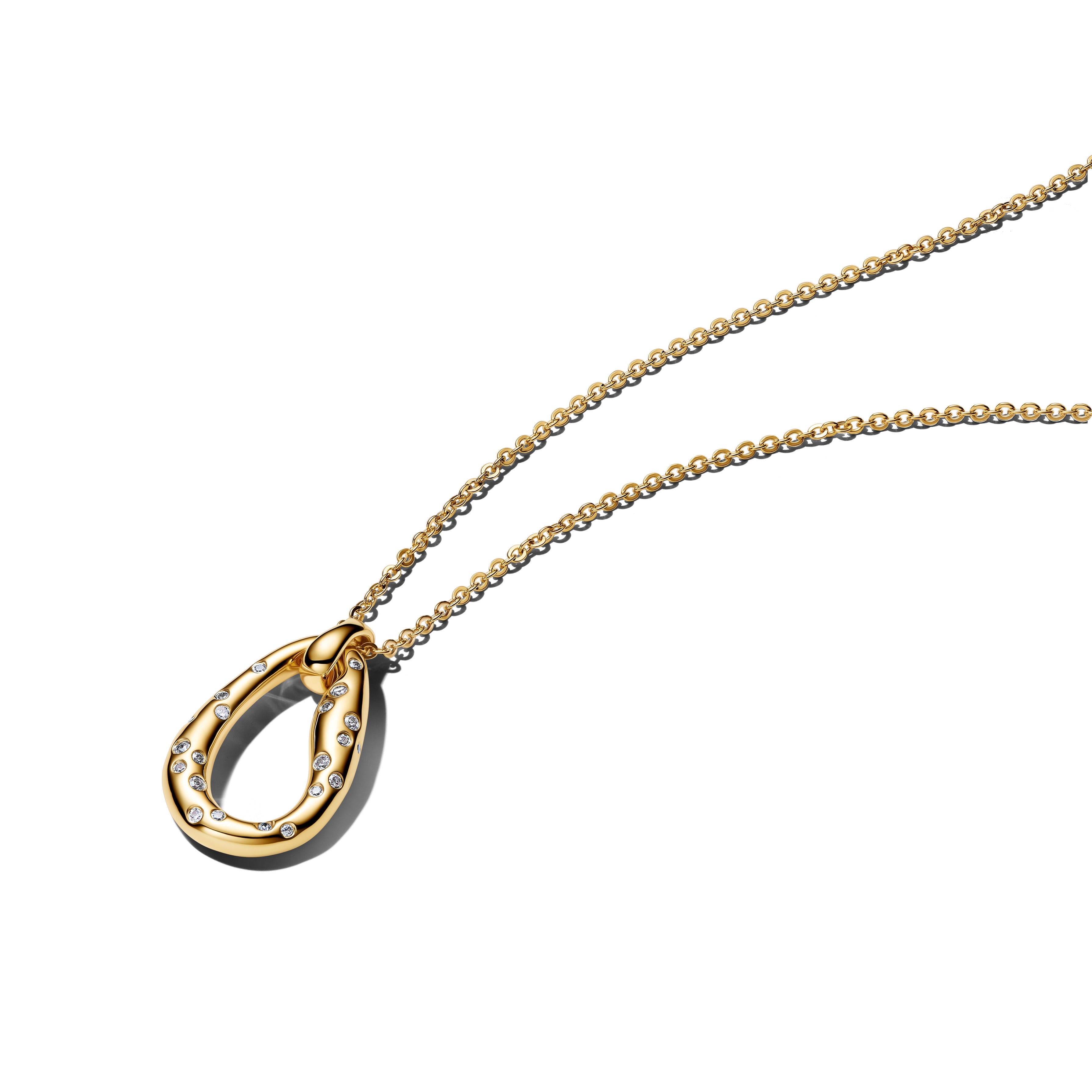 Organically Shaped Stone-Set Pendant Necklace