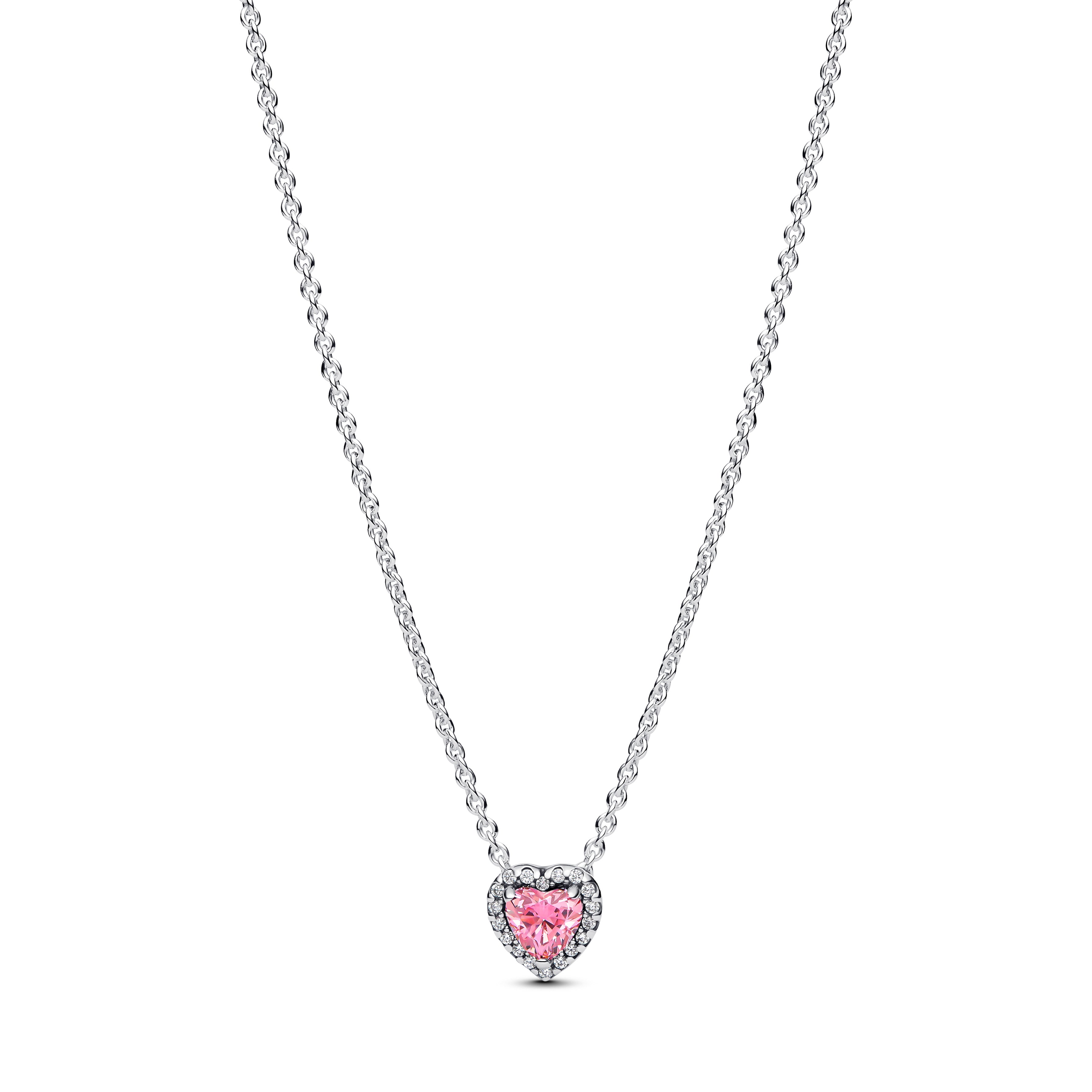 Pink Elevated Heart Necklace