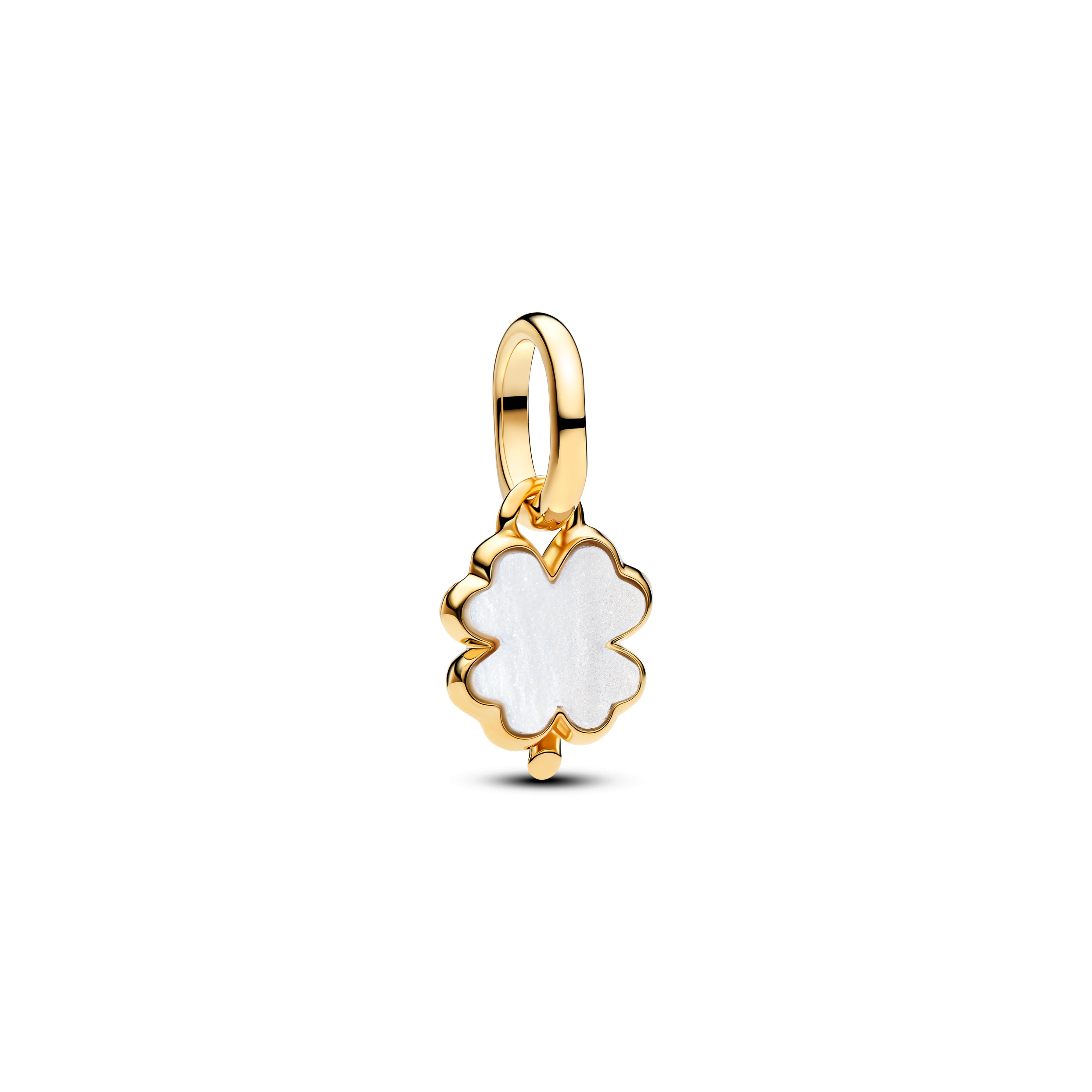 White Lucky Clover Dangle Charm