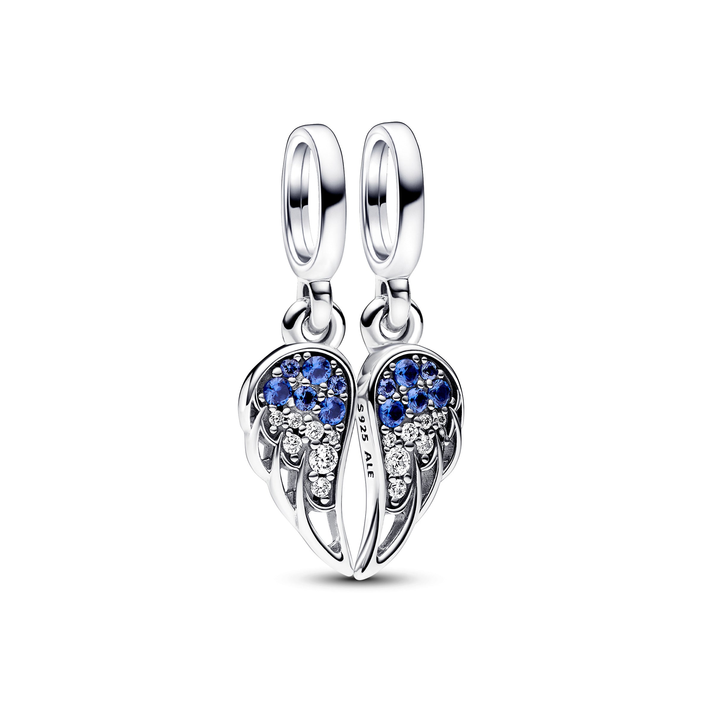 Sparkling Splitable Angel Wings Dangle Charm