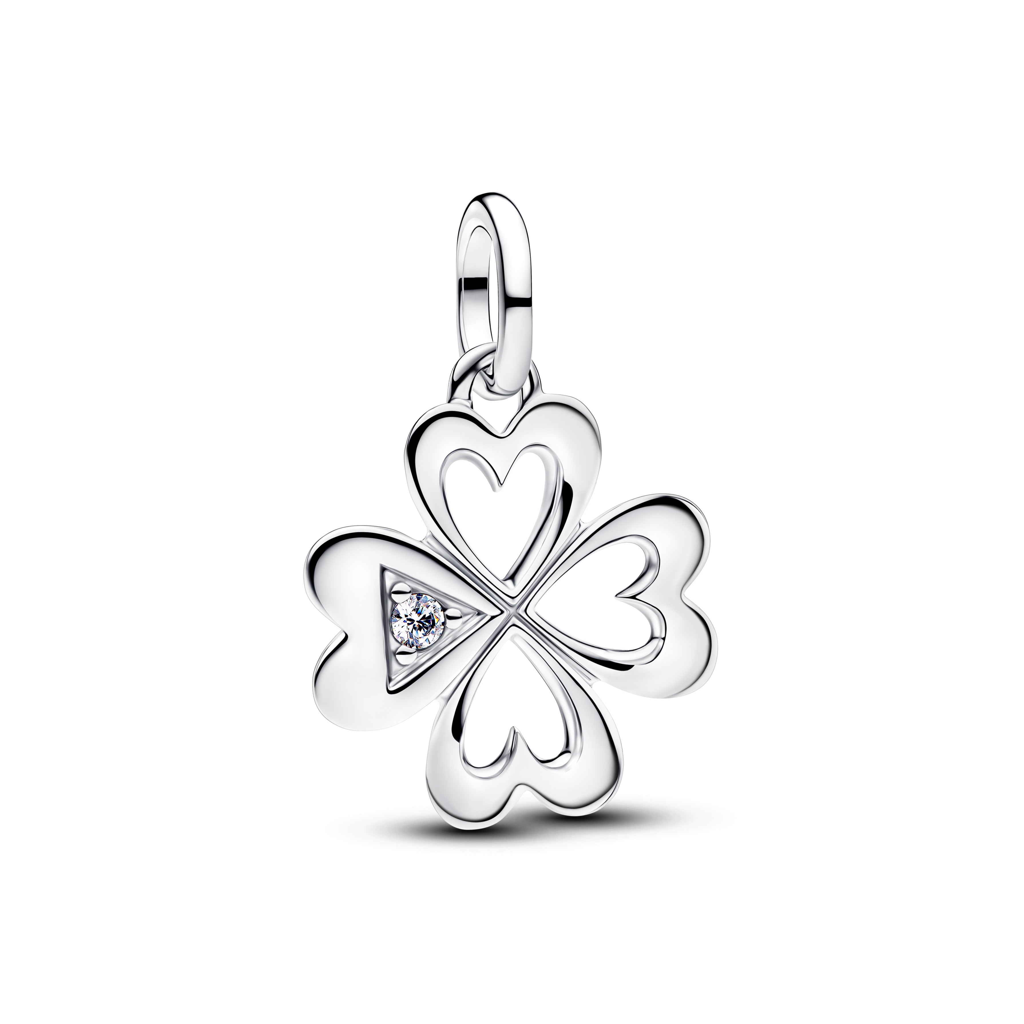 Heart Four-Leaf Clover Medallion Charm
