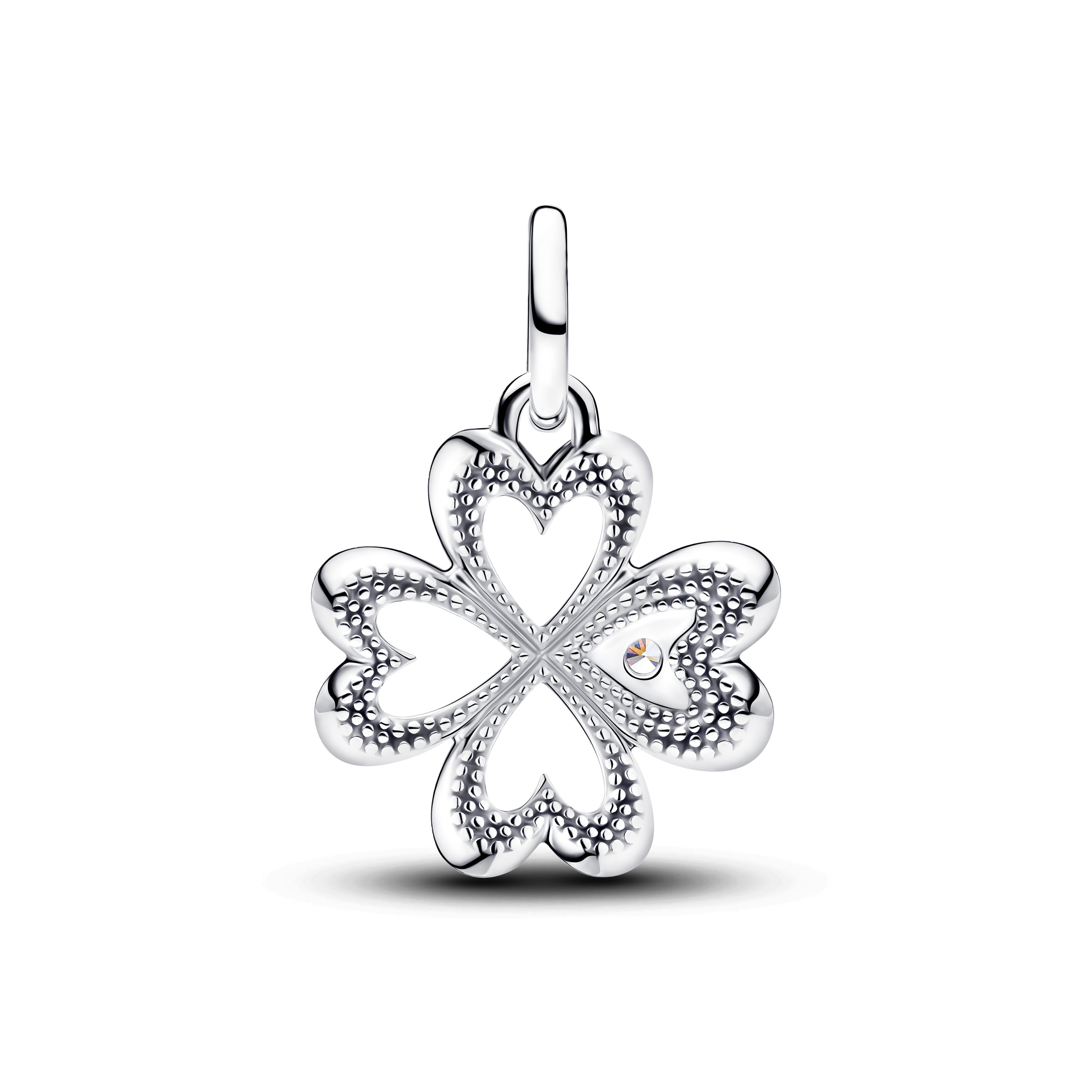 Heart Four-Leaf Clover Medallion Charm