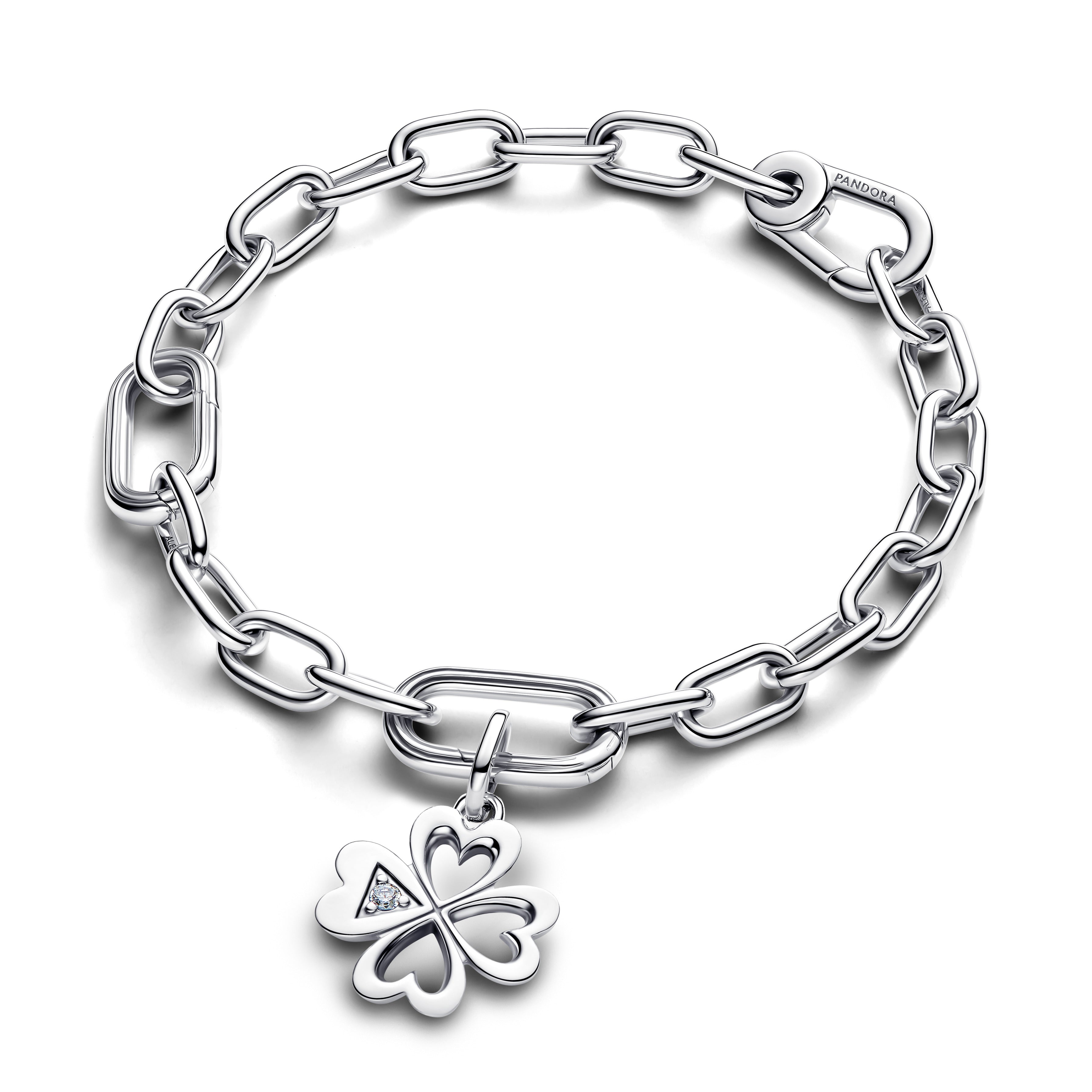 Heart Four-Leaf Clover Medallion Charm