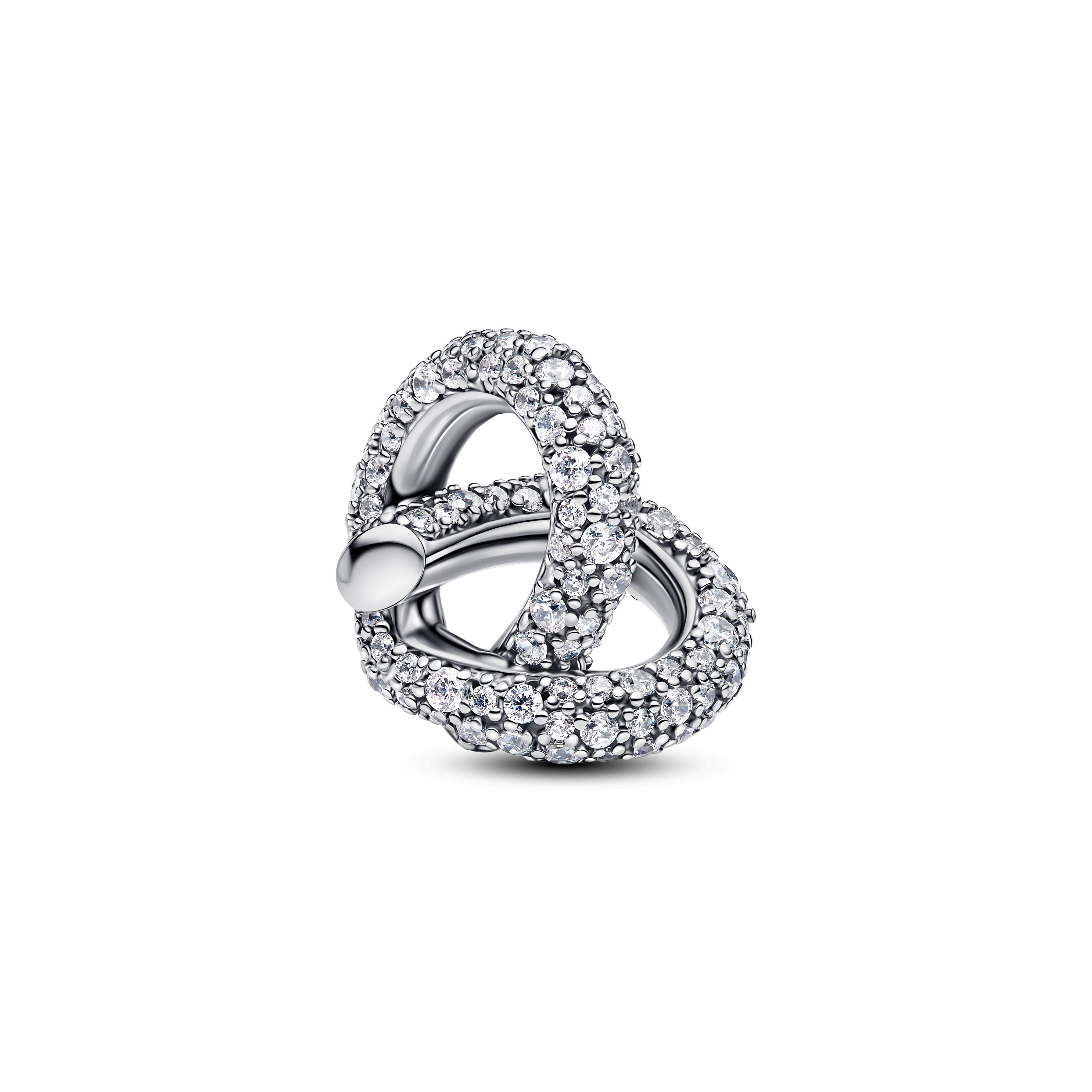 Pavé Infinity Knot Heart Charm