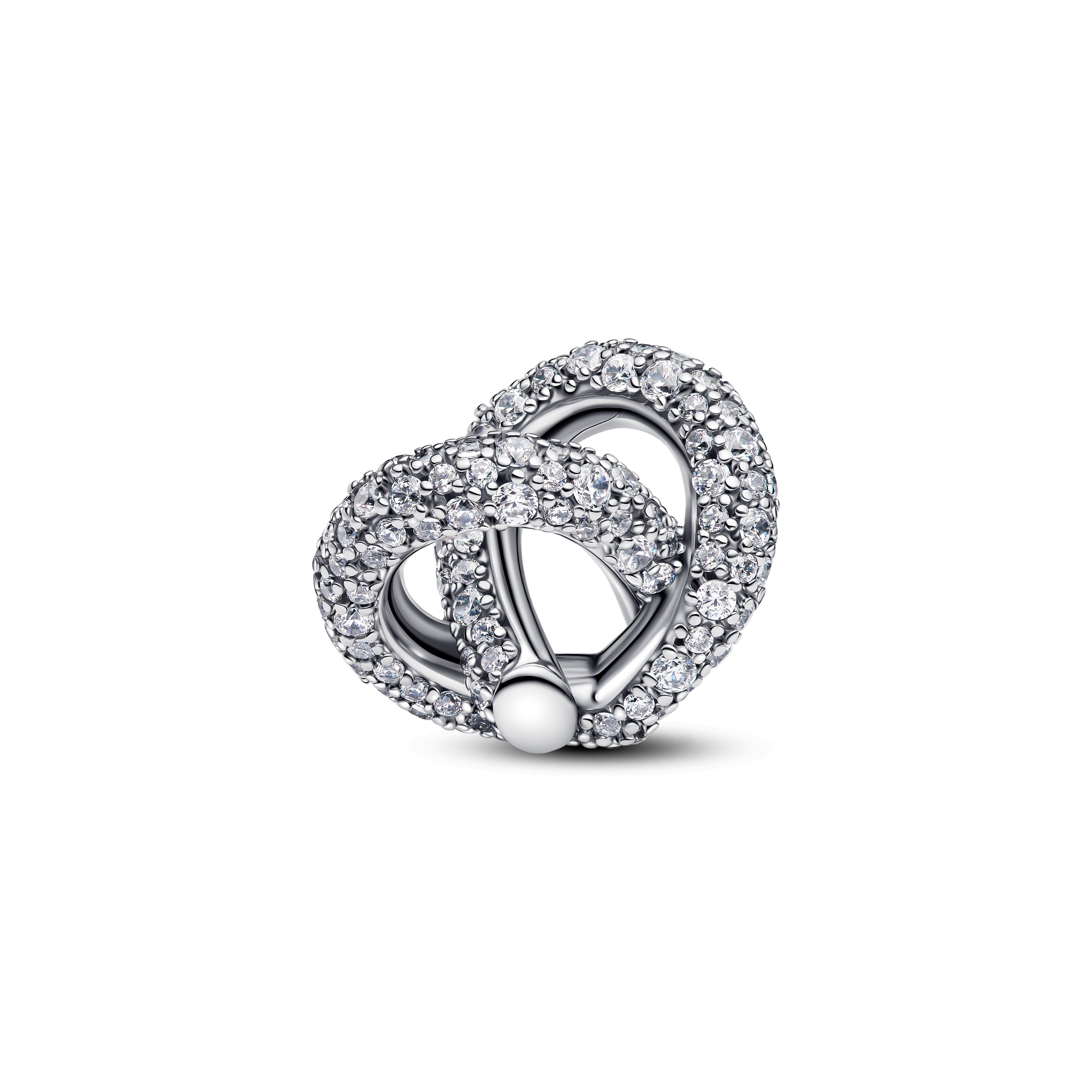 Pavé Infinity Knot Heart Charm