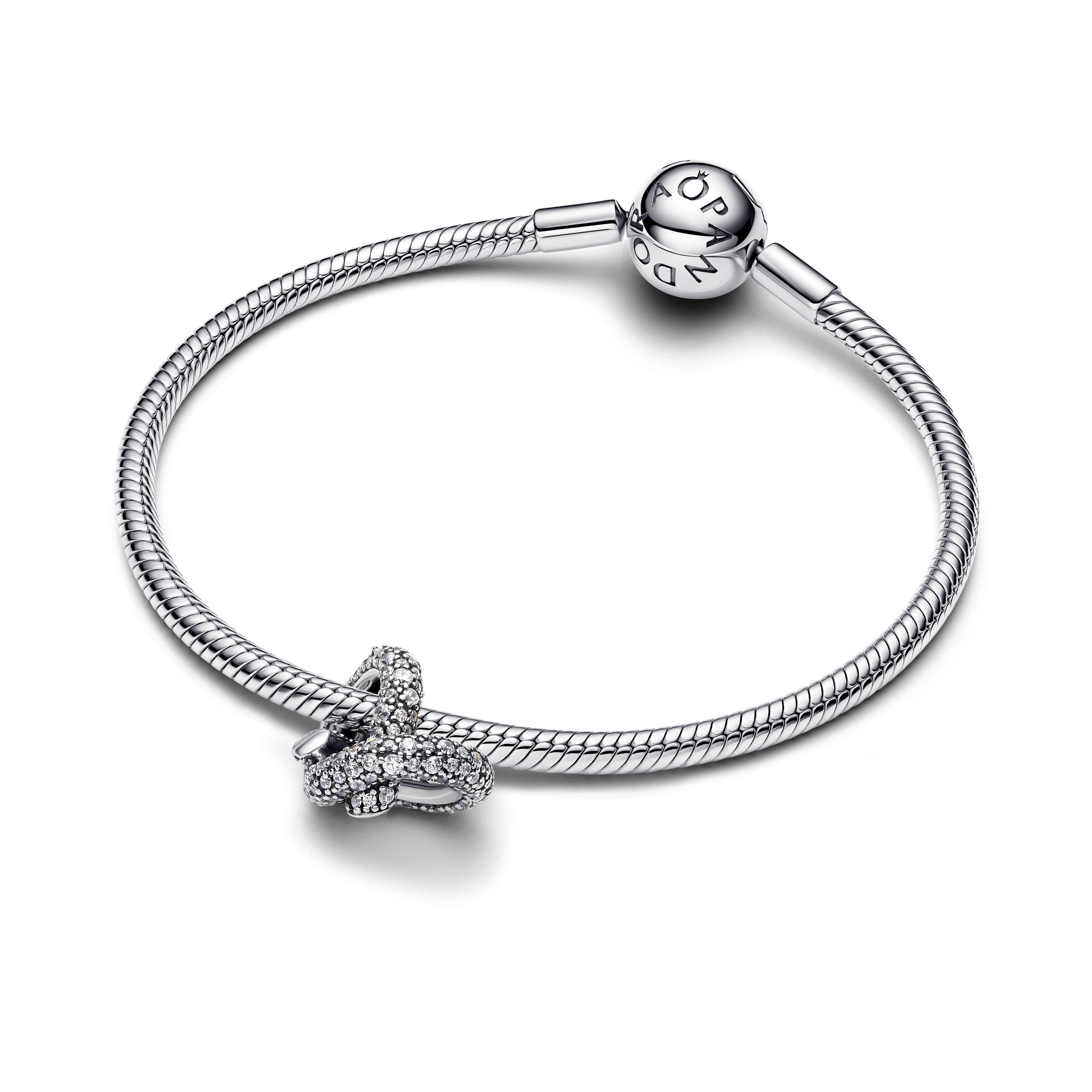 Pavé Infinity Knot Heart Charm