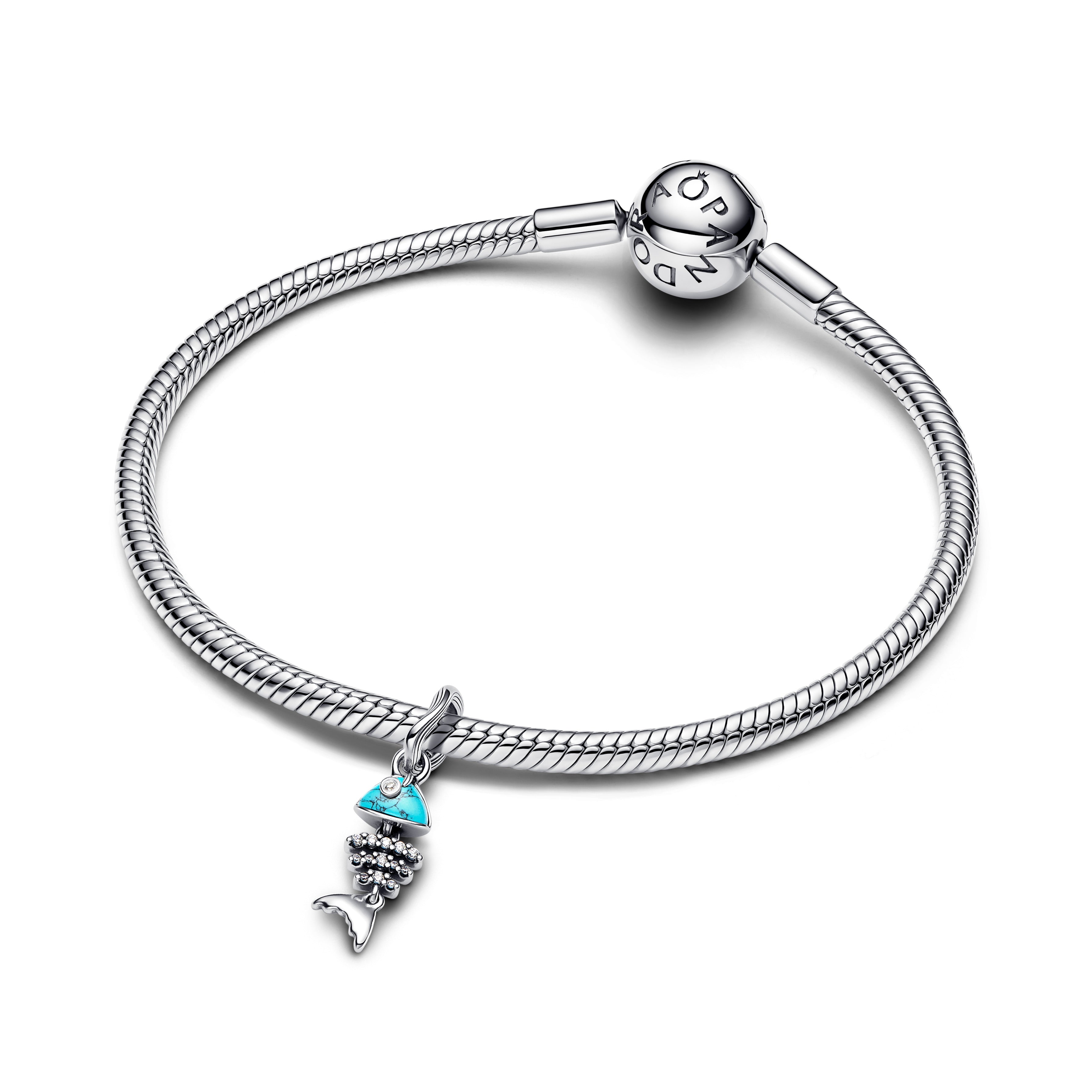 Turquoise-colored Fishbone Dangle Charm