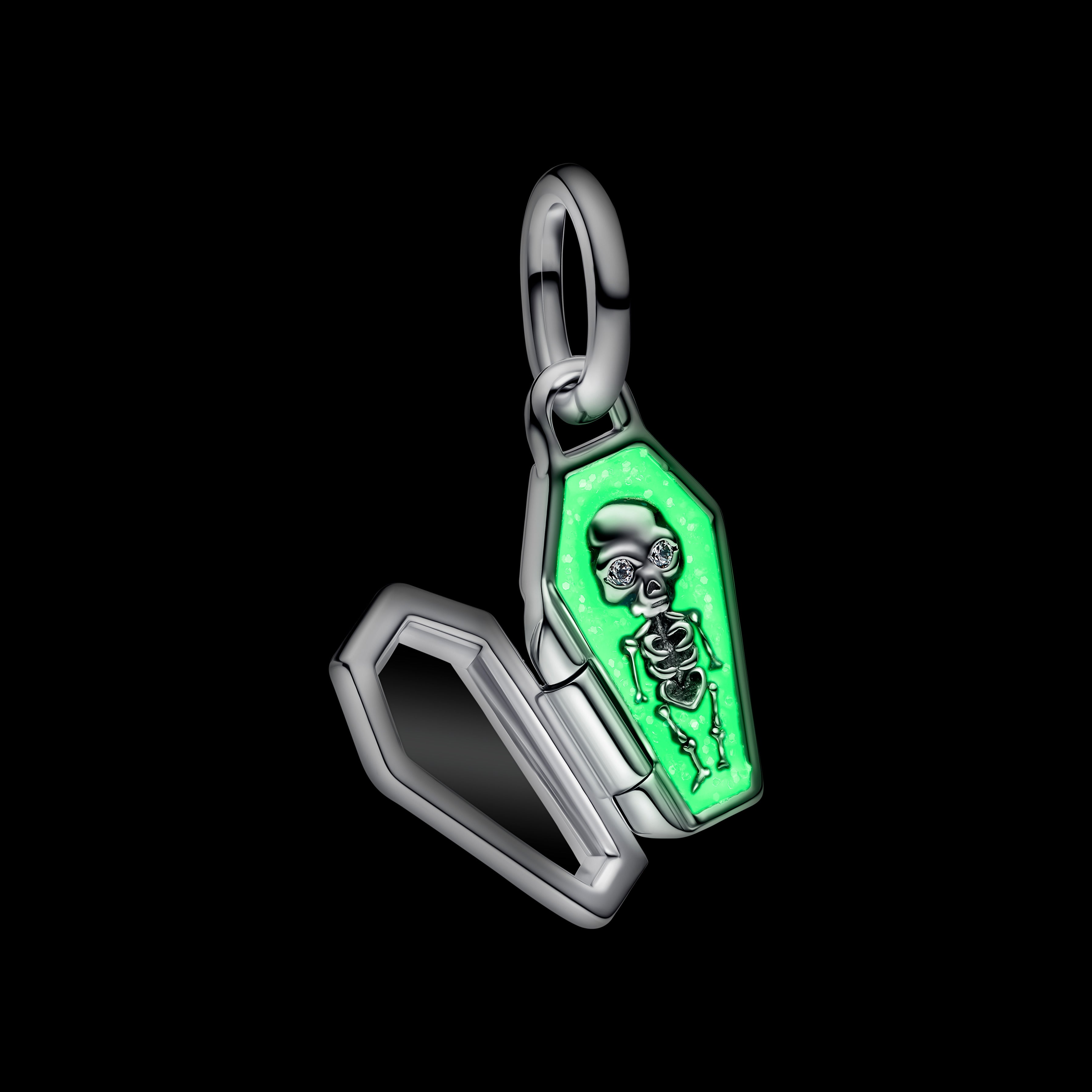 Openable Glow-in-the-dark Coffin Charm