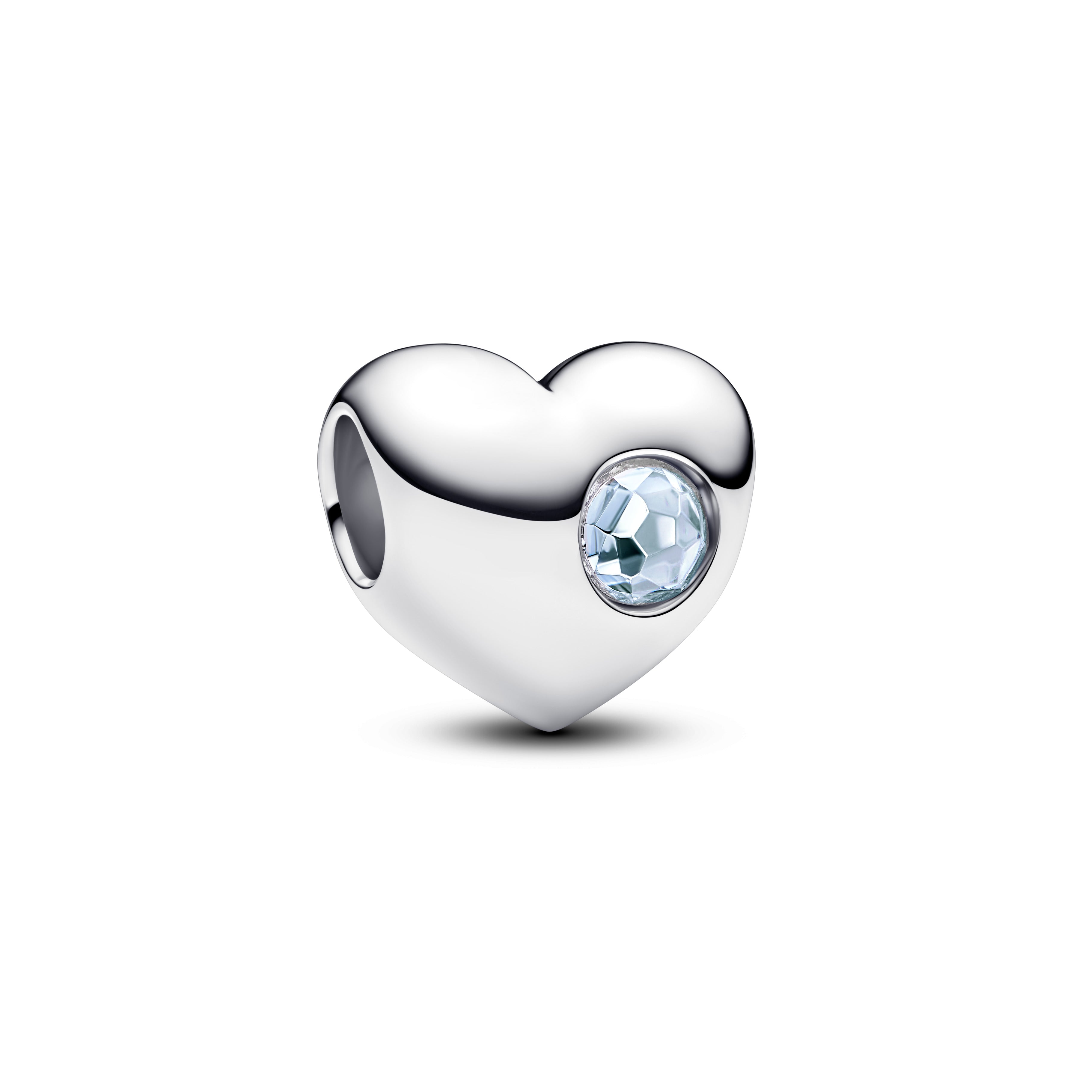 Engravable Sea Aqua Blue Stone Heart Charm