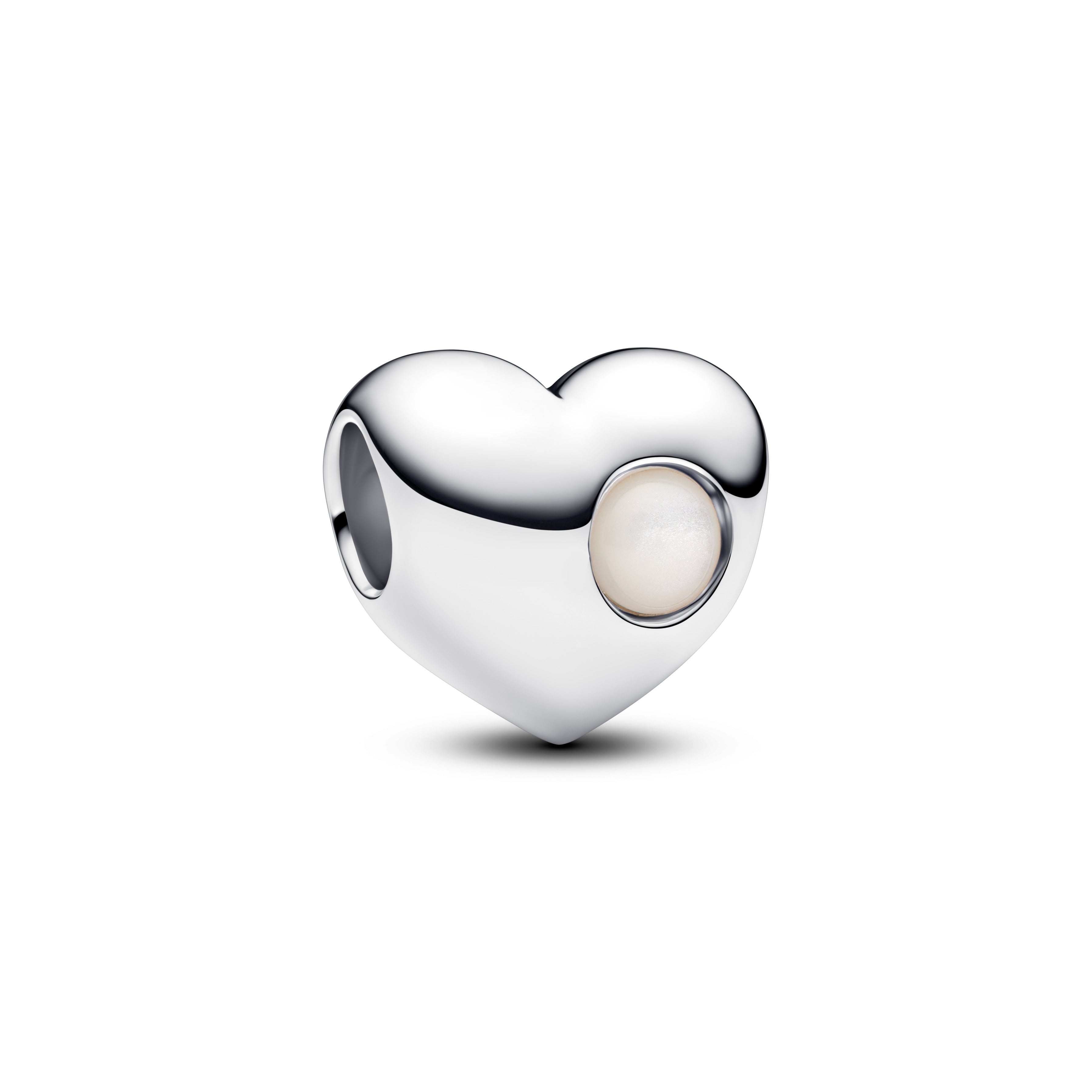 Engravable White Stone Heart Charm