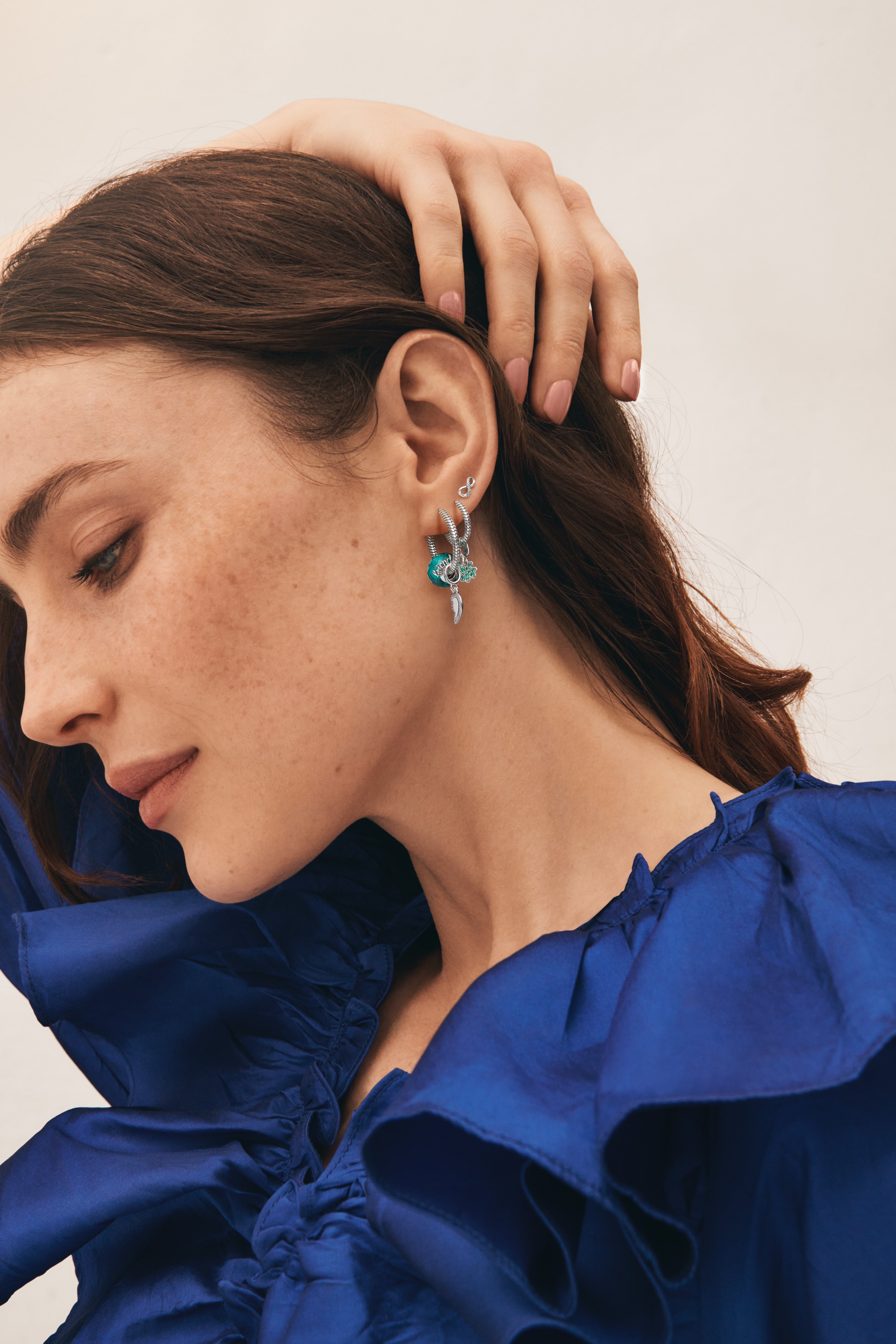 Pandora Moments Small Charm Hoop Earrings