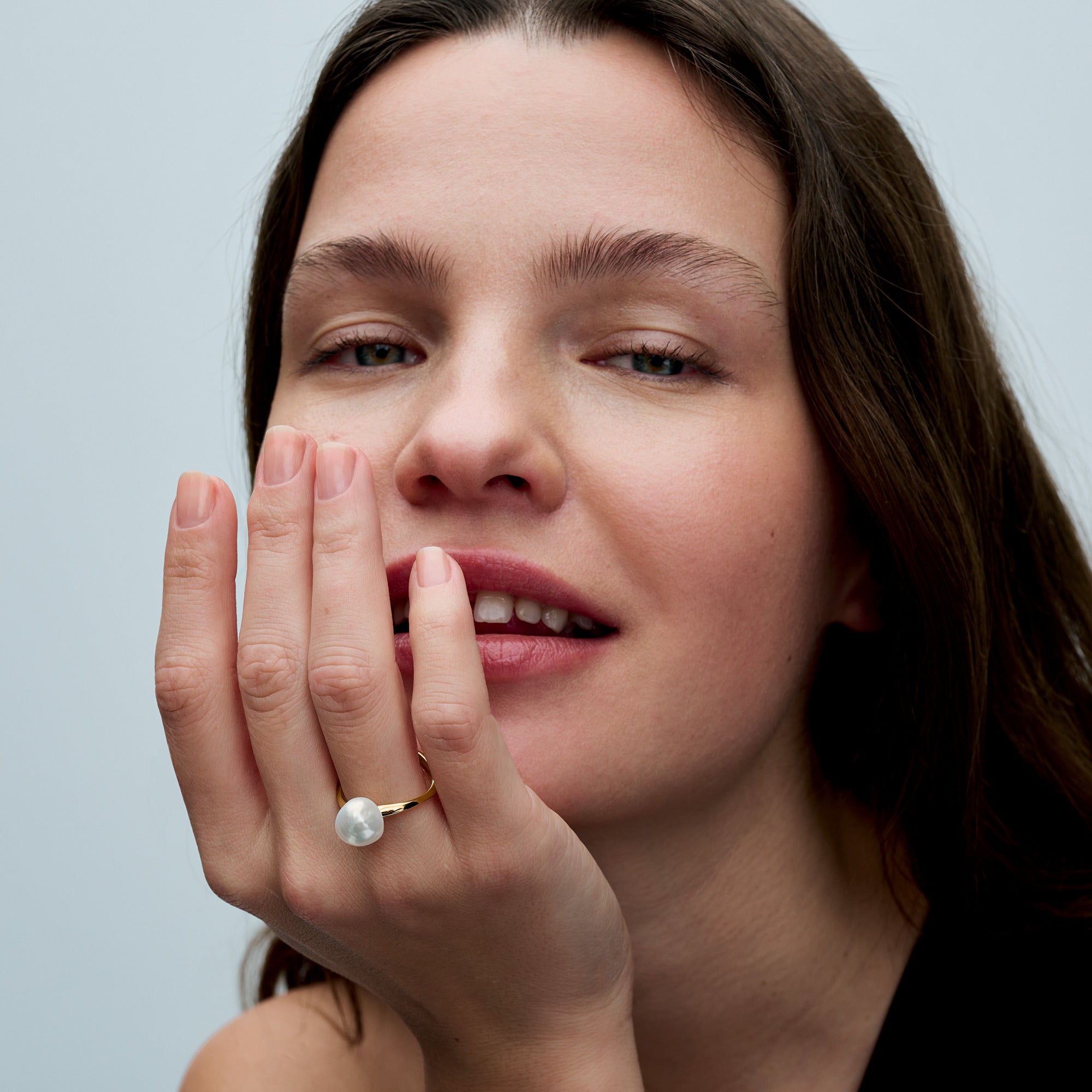 Baroque Treated Freshwater Cultured Pearl Ring