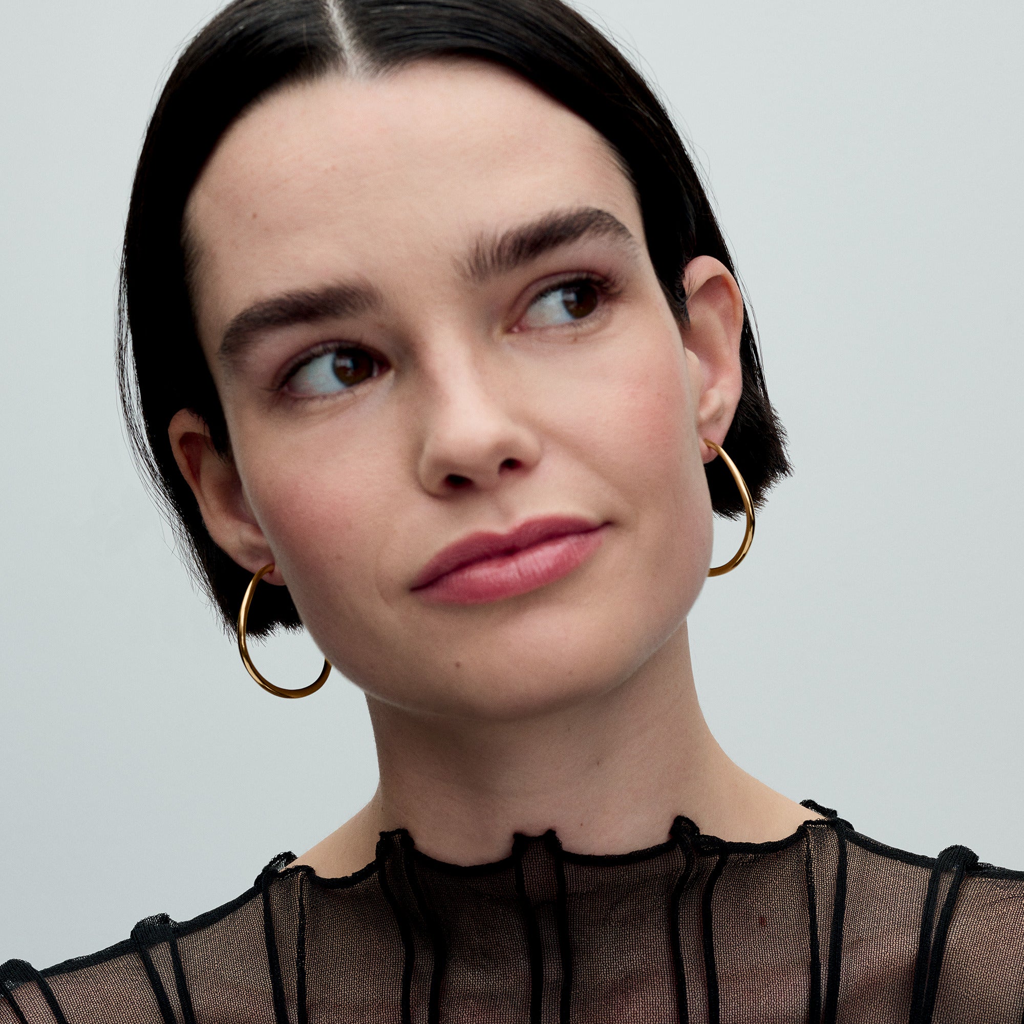 Organically Shaped 42 mm Open Hoop Earrings