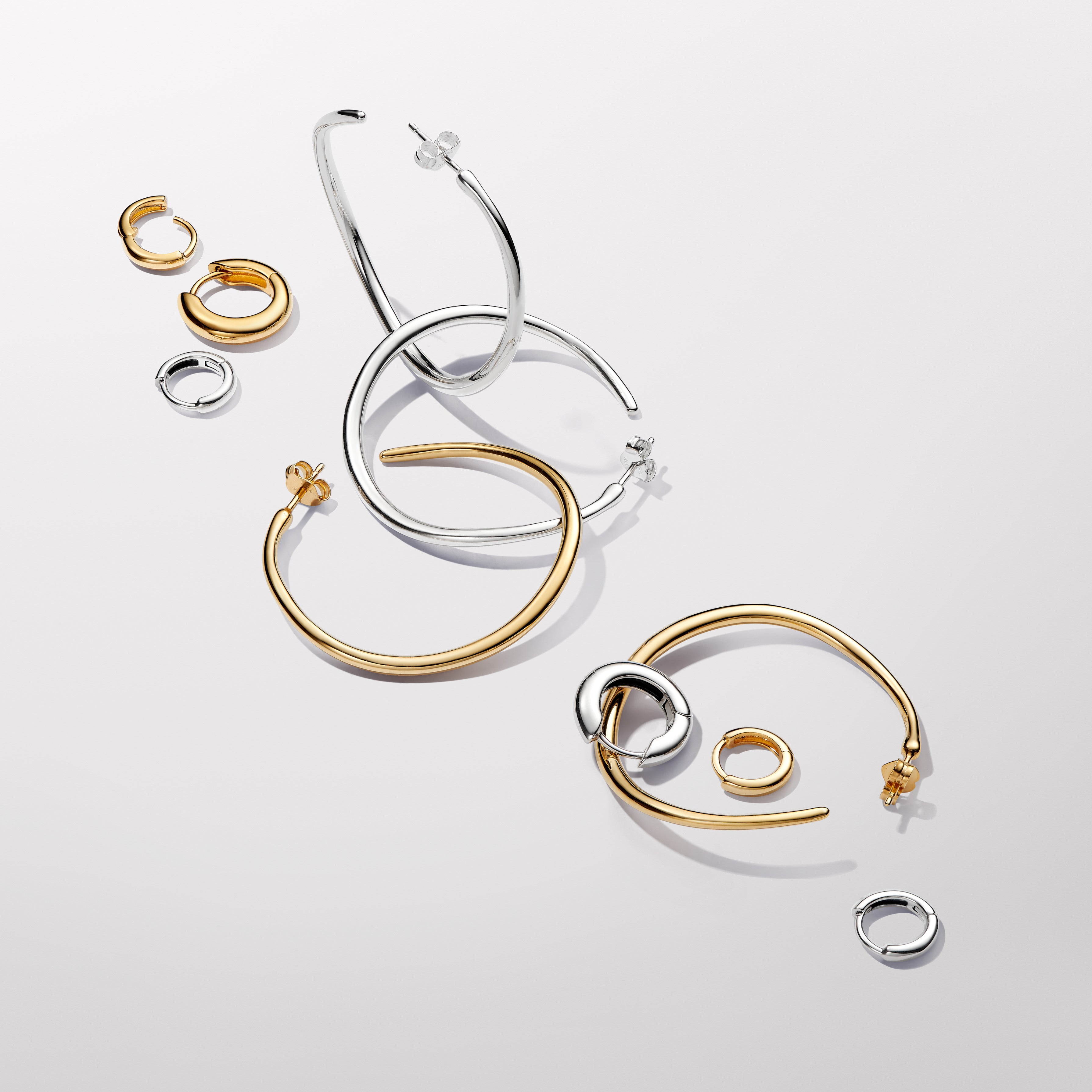 Organically Shaped 42 mm Open Hoop Earrings