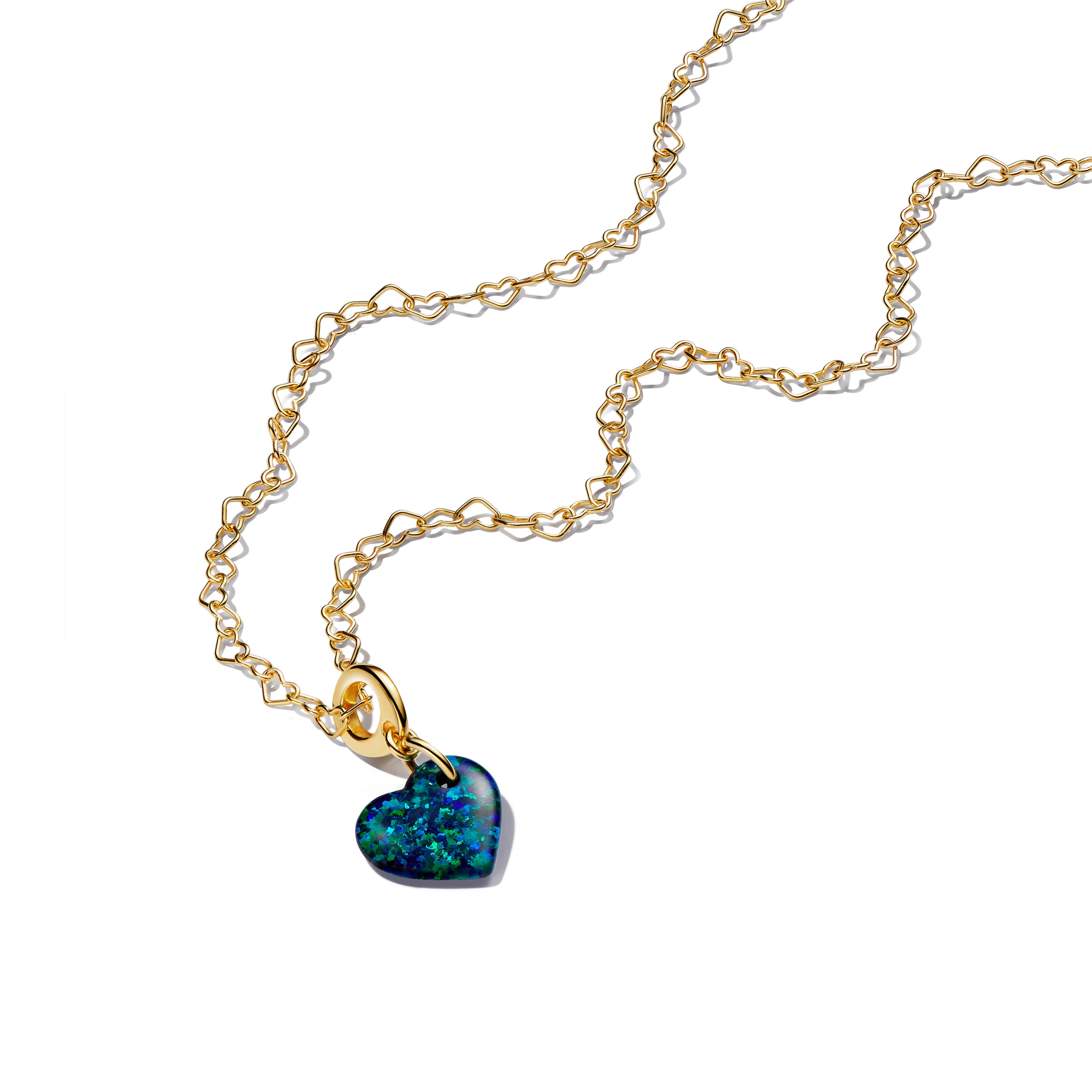 Opalescent Green Heart Dangle Charm