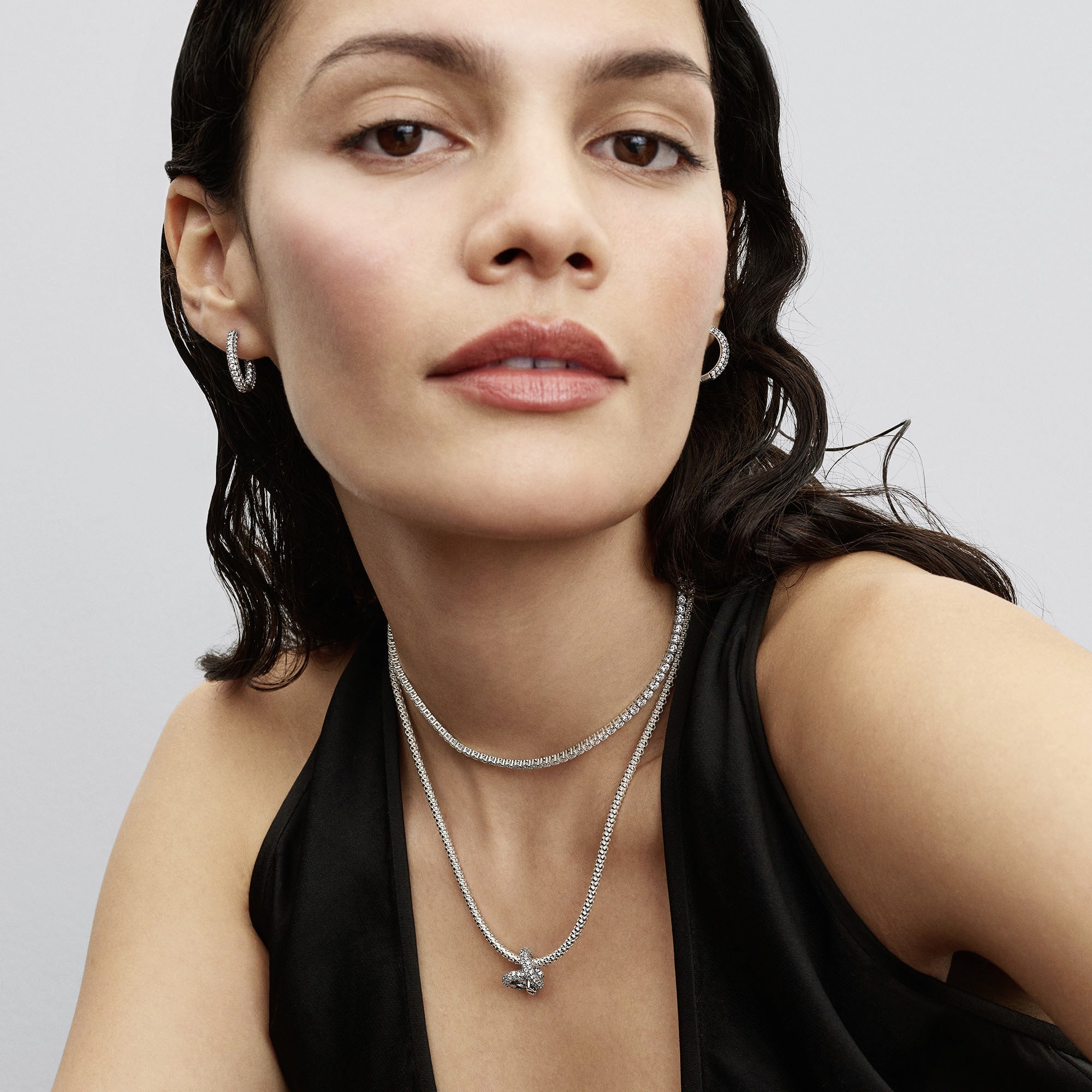 Pavé Infinity Knot Heart Charm