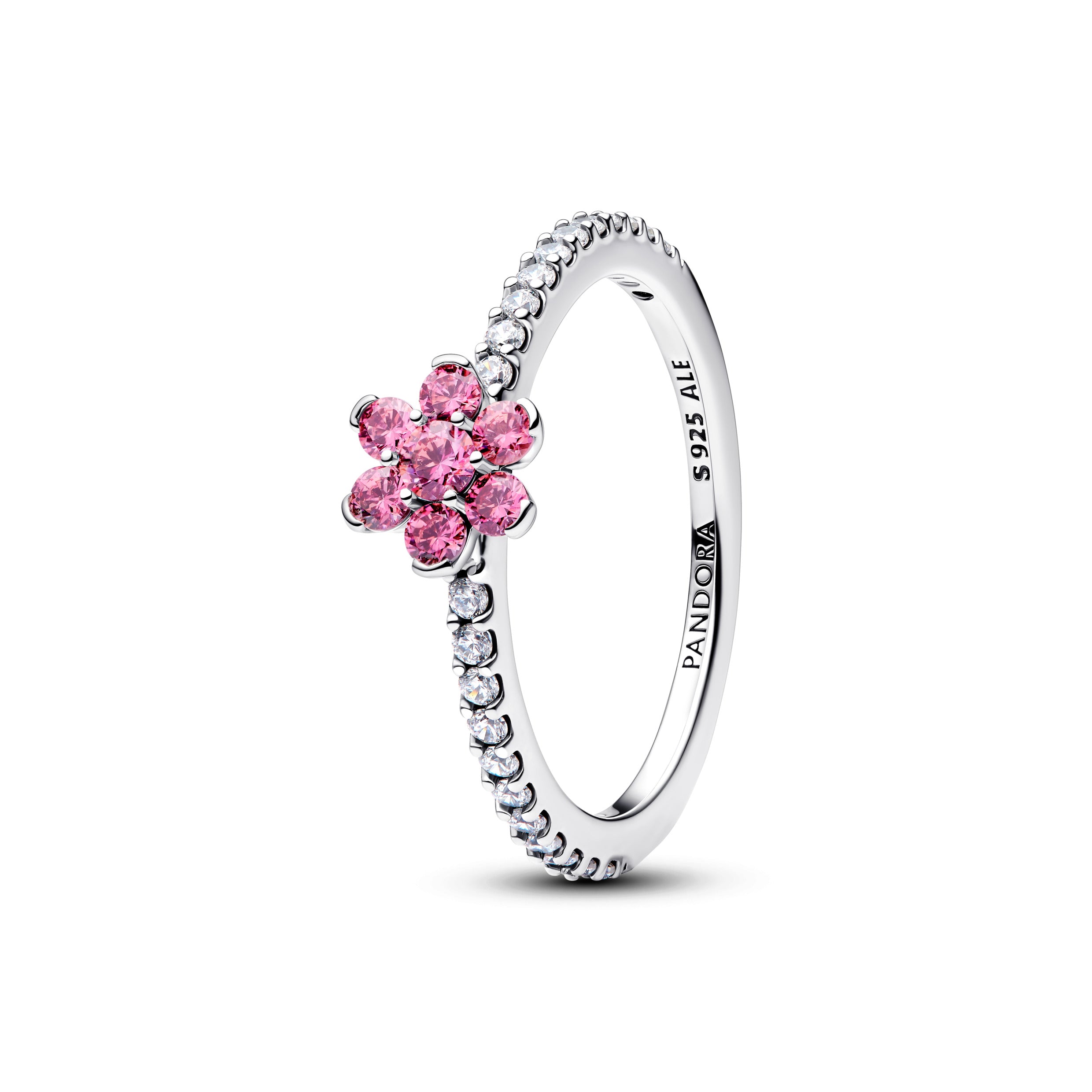Sparkling Pink Flower Ring