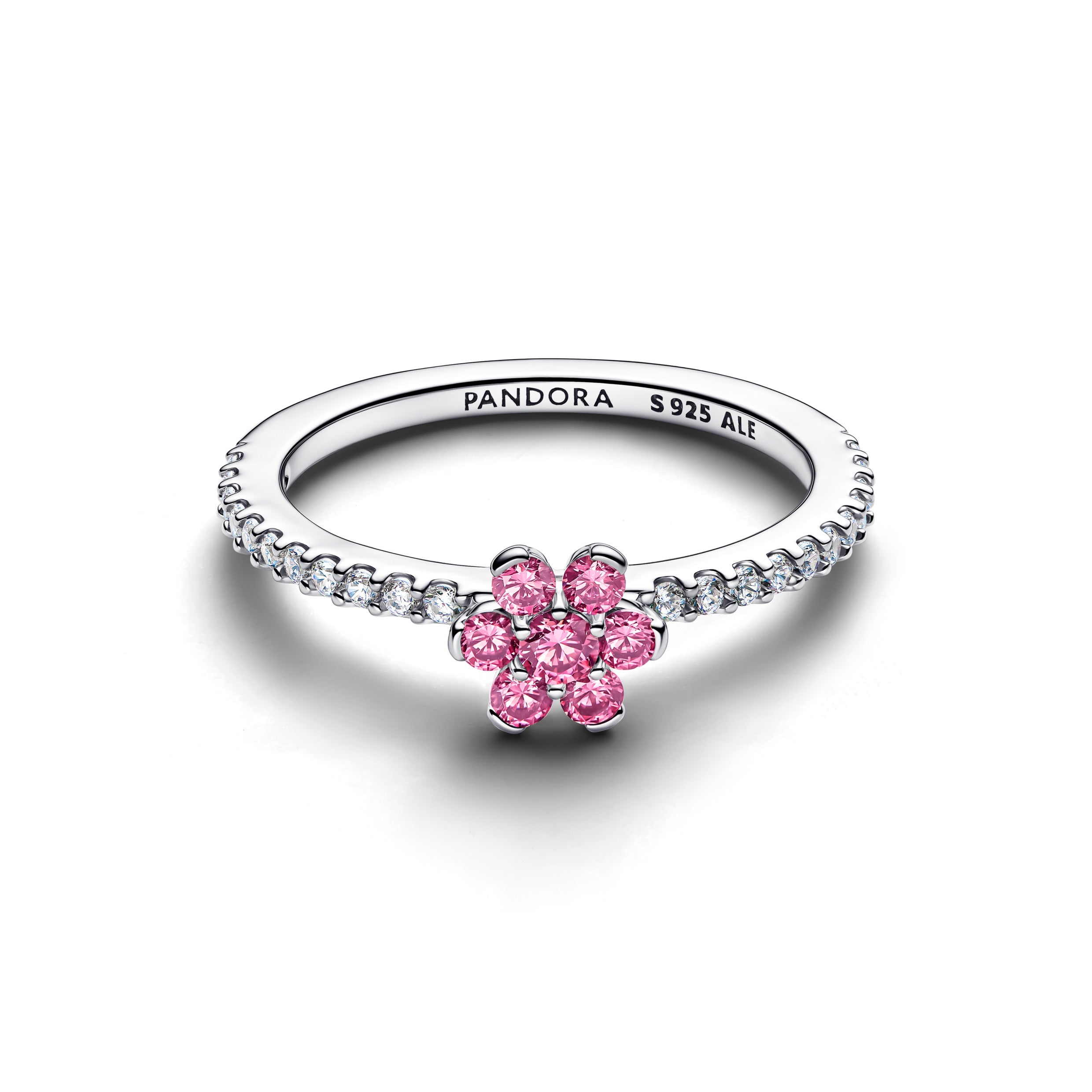Sparkling Pink Flower Ring