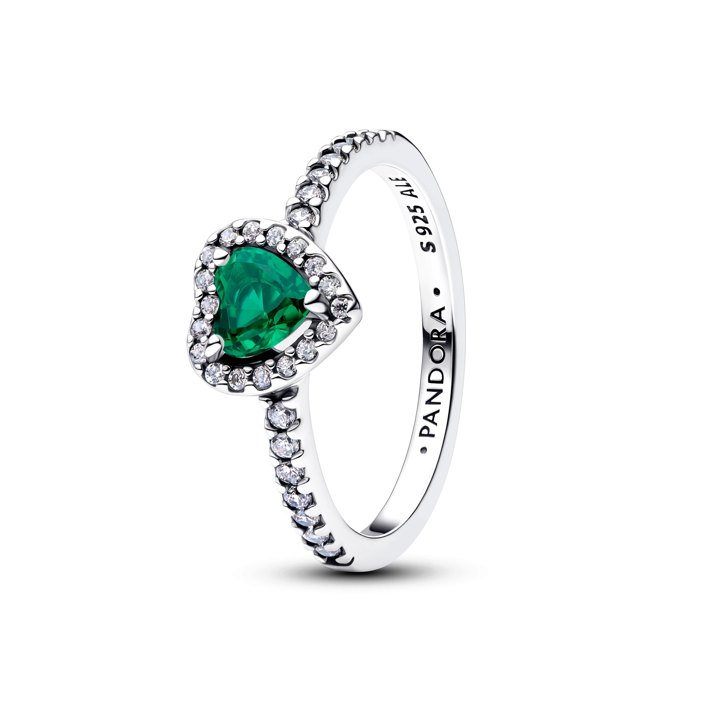 May Crystal Birthstone Elevated Green Heart Ring