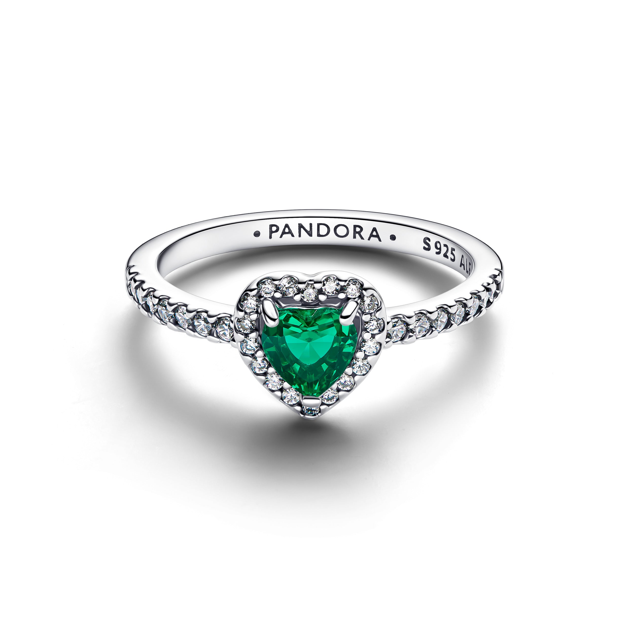 May Crystal Birthstone Elevated Green Heart Ring