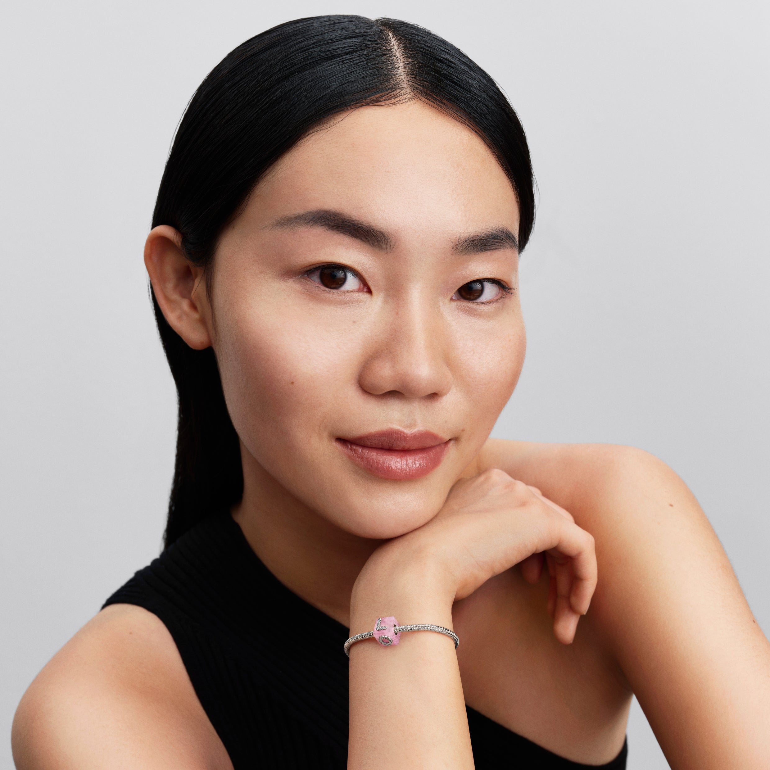 Pink Murano Glass Love Cube Charm