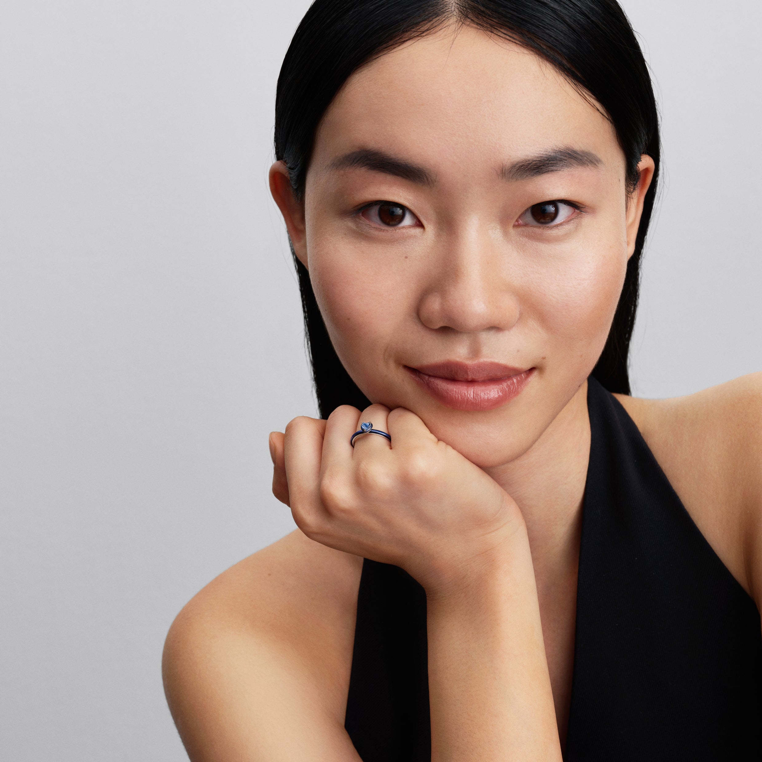 Blue Chakra Heart Ring