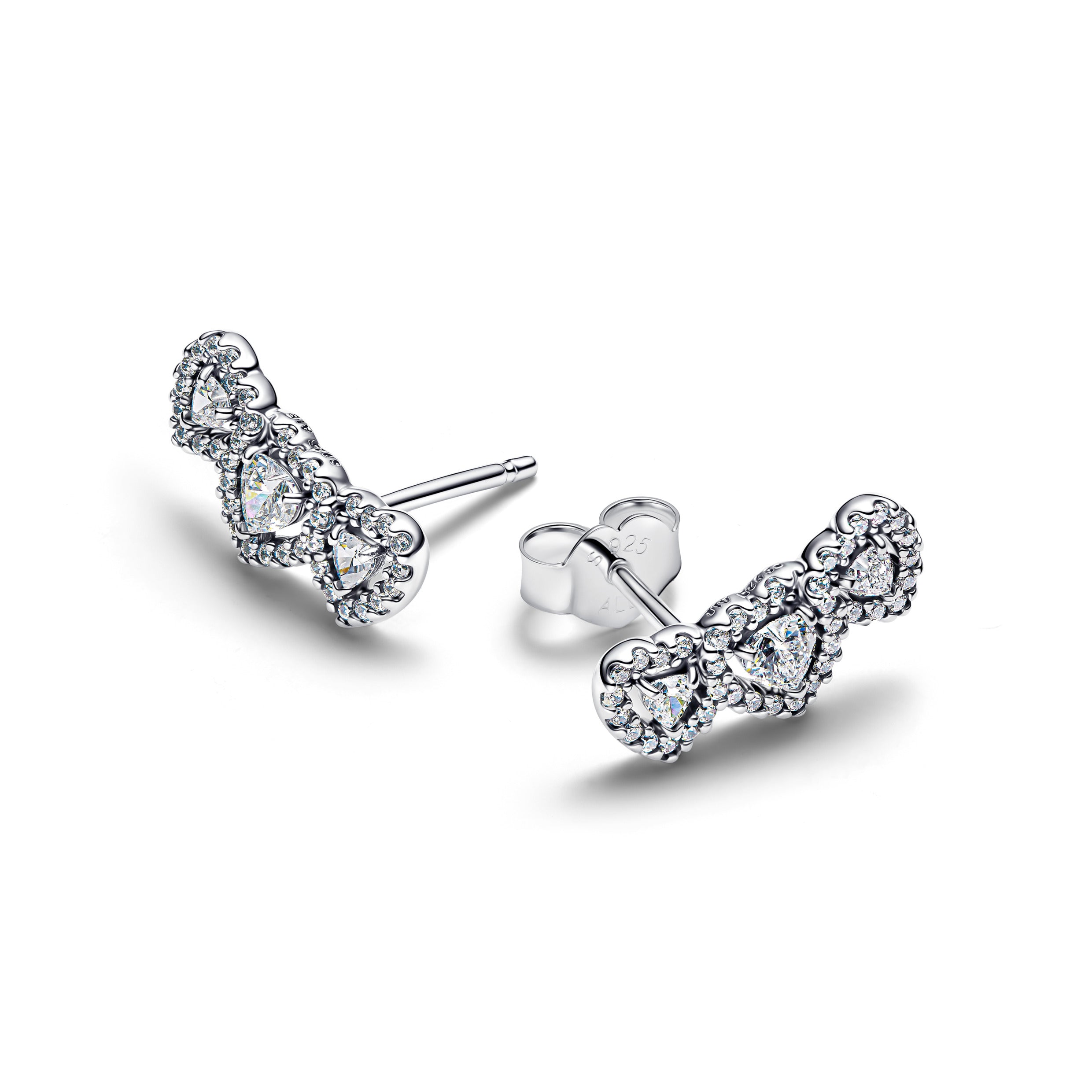 Halo Heart Trilogy Stud Earrings