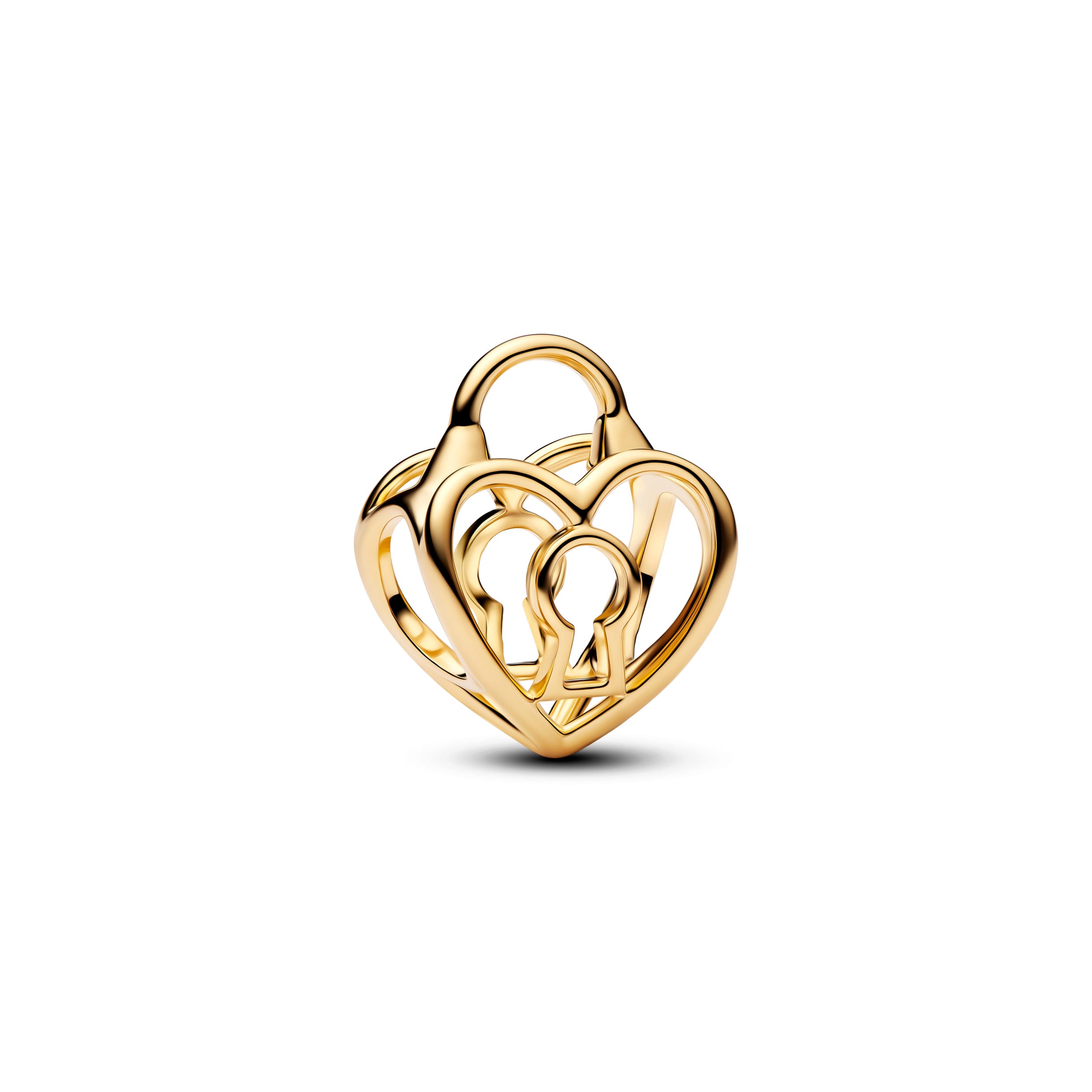 Openwork Heart Padlock Charm