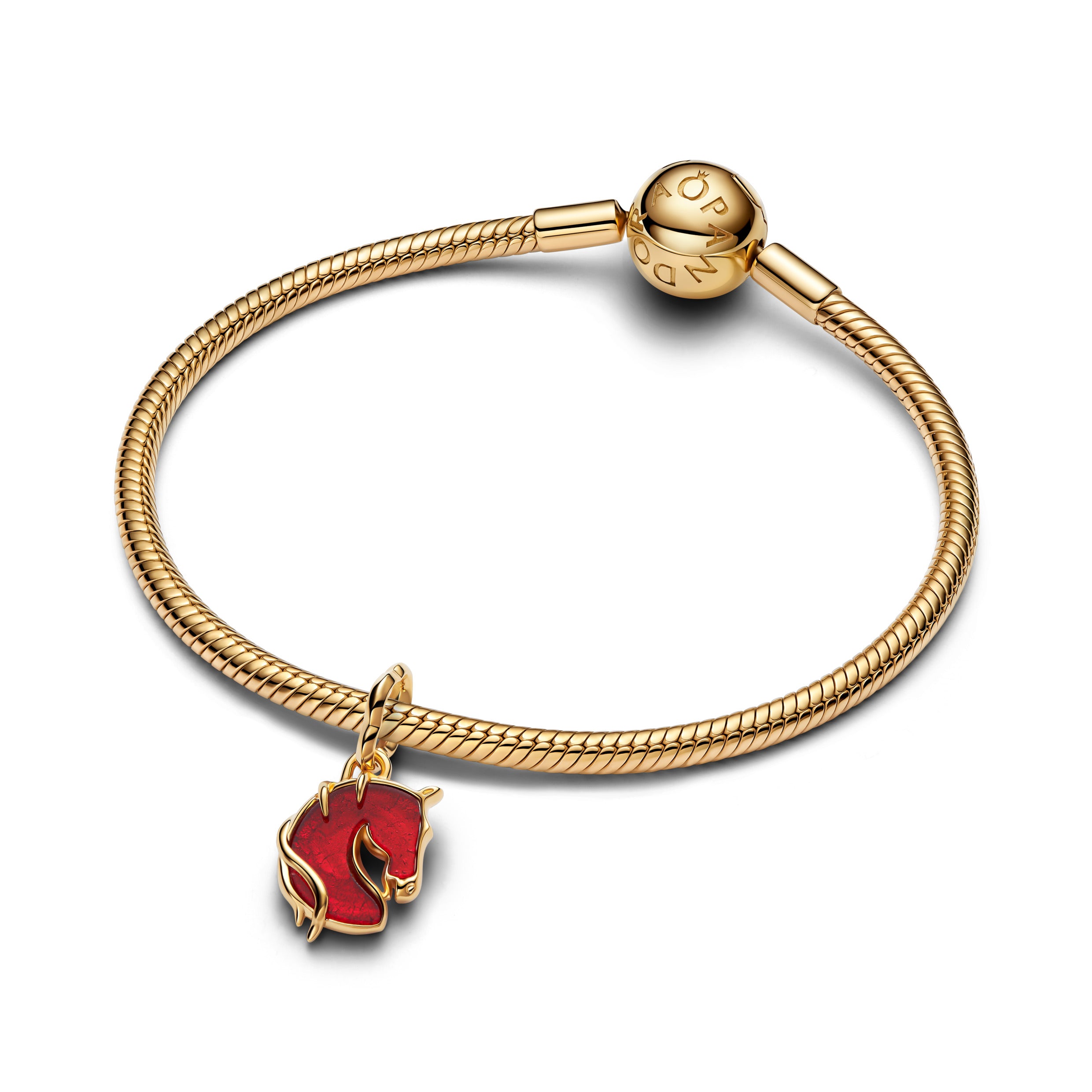 Red Fire Horse Murano Glass Dangle Charm