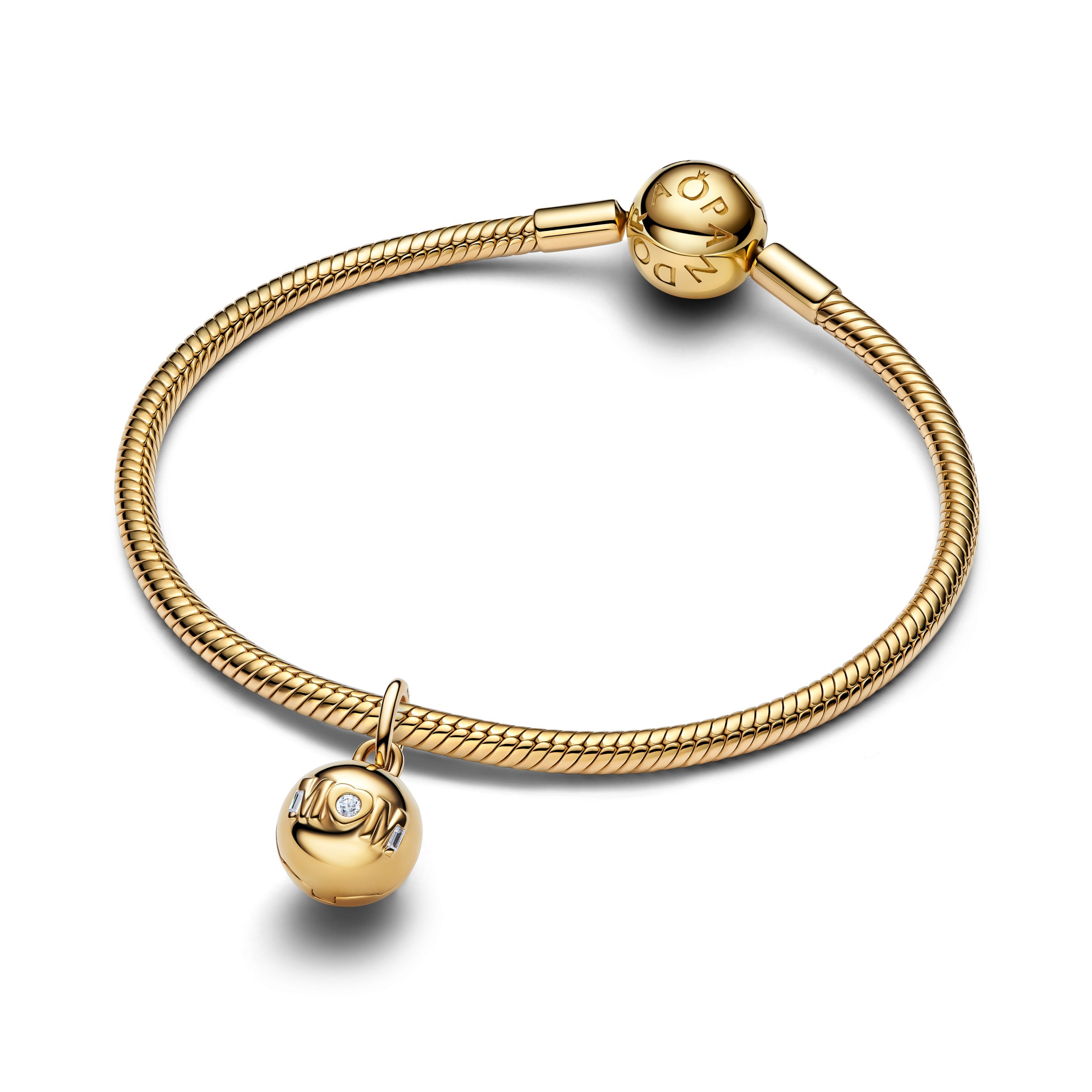 Openable MOM Ball 14k gold-plated Dangle