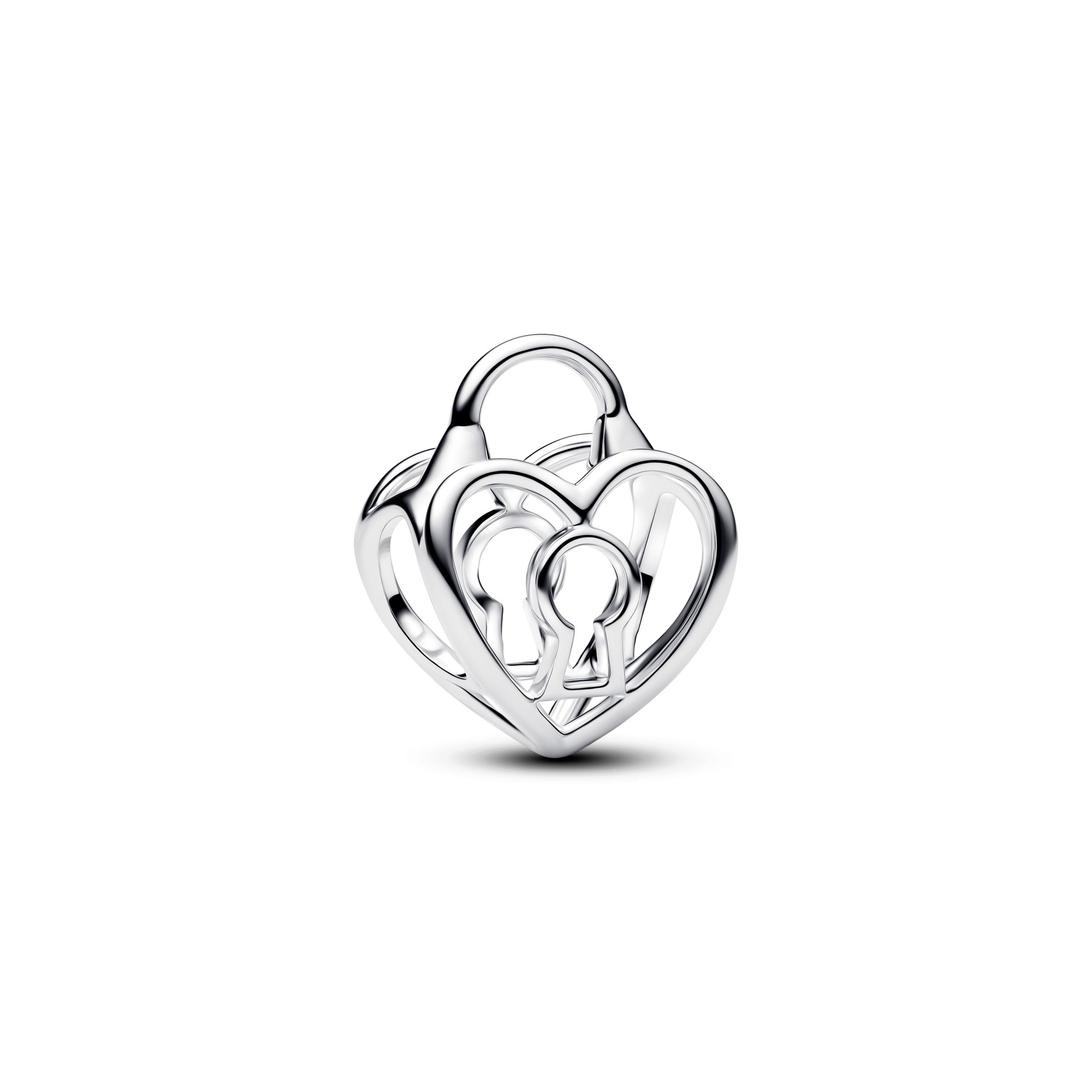 Openwork Heart Padlock Charm