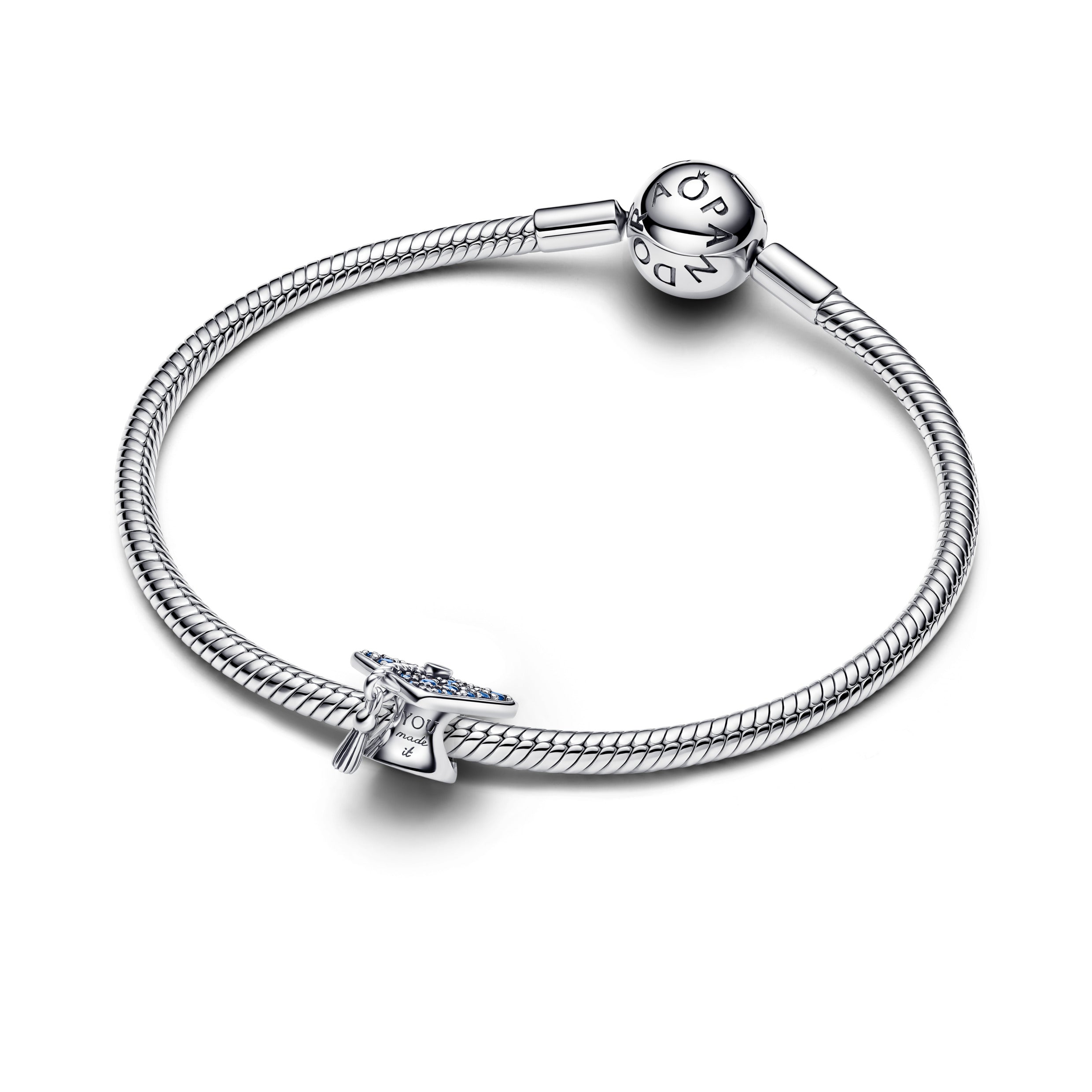 Graduation Cap Silver Charm