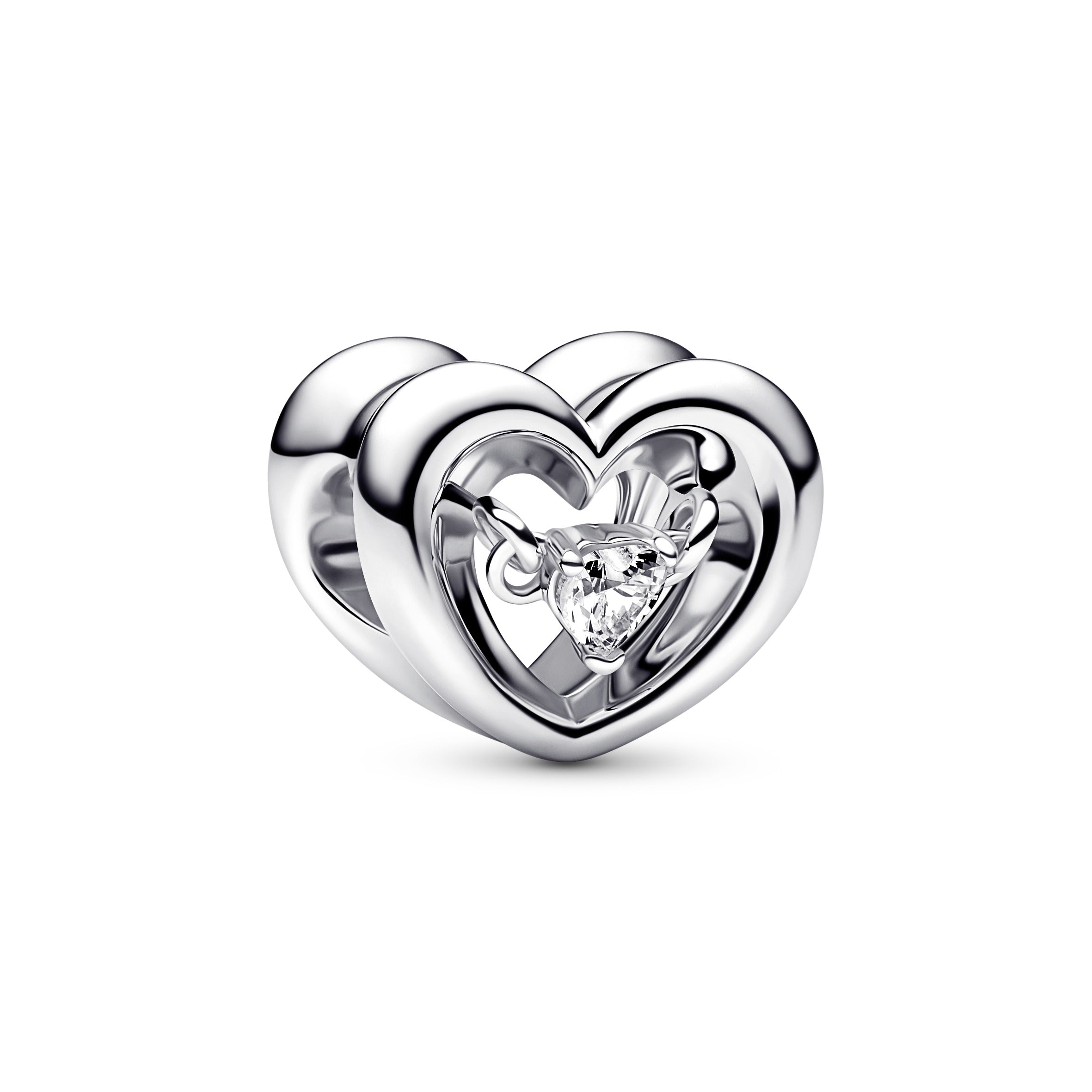Open Heart Silver Charm