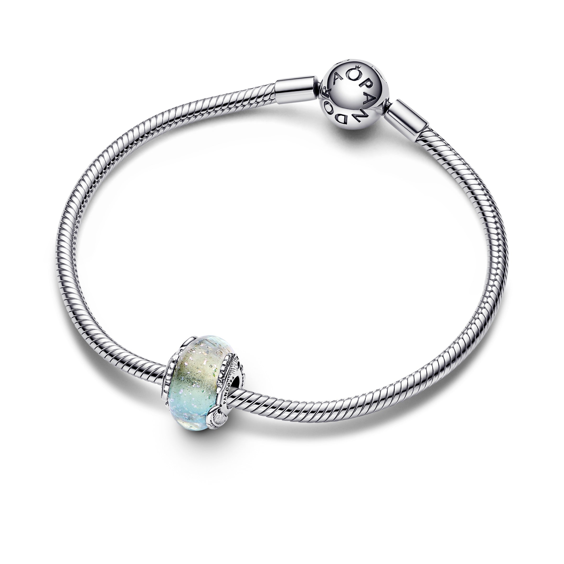 Multicolour Murano Glass & Curved Feather Charm