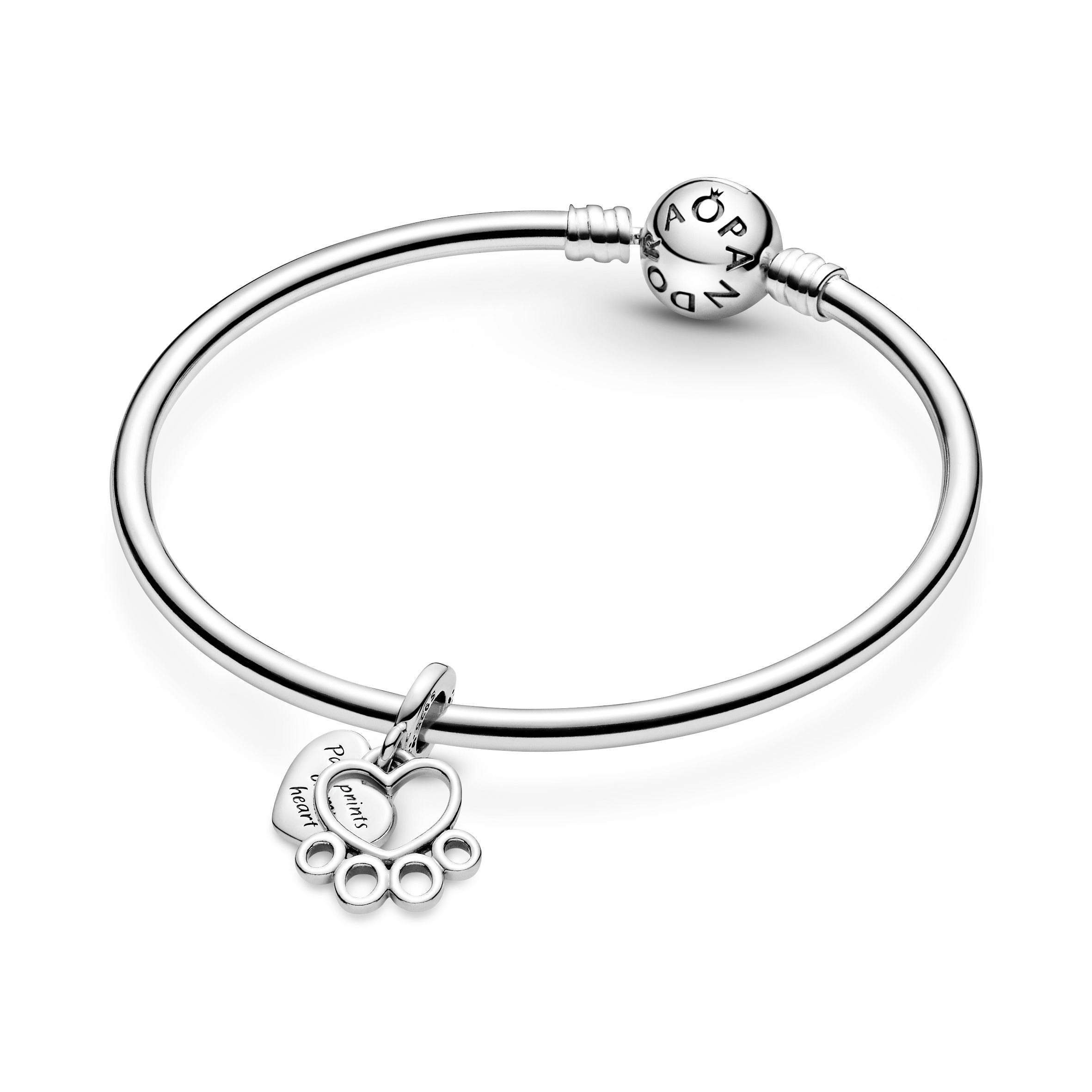 Paw Print And Heart Dangle