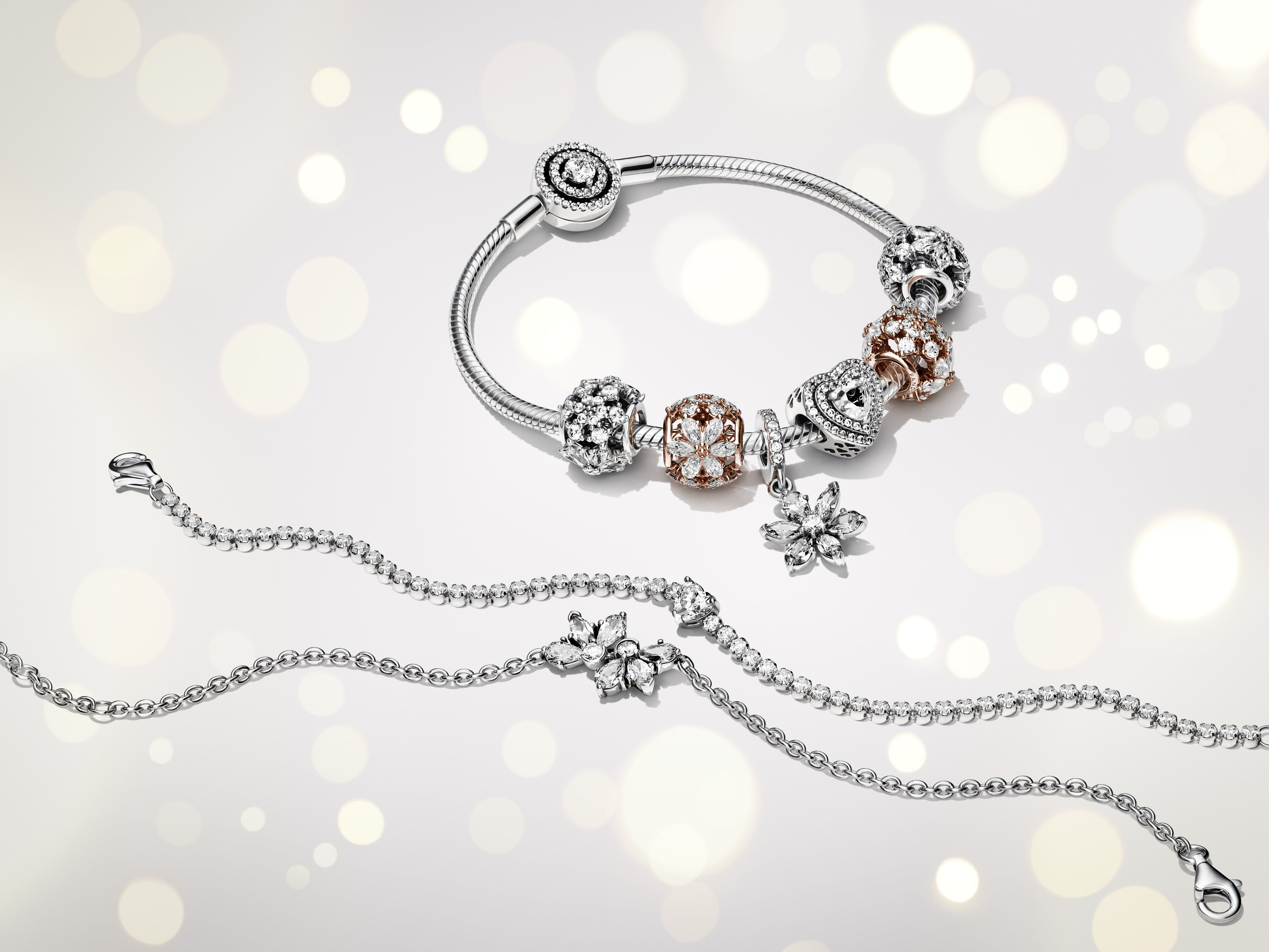 Herbarium Cluster Silver Dangle