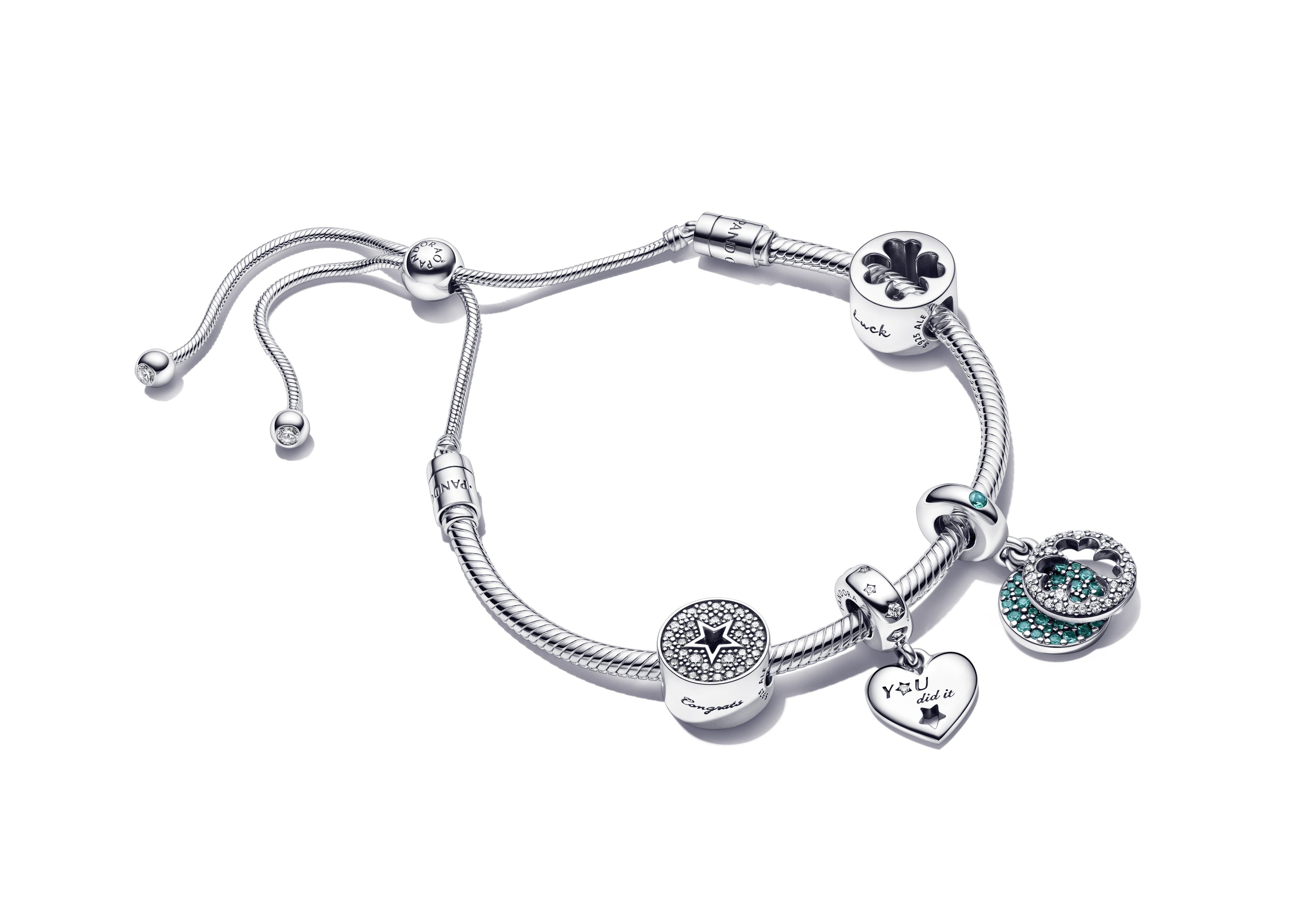 Openwork Clover Silver Charm