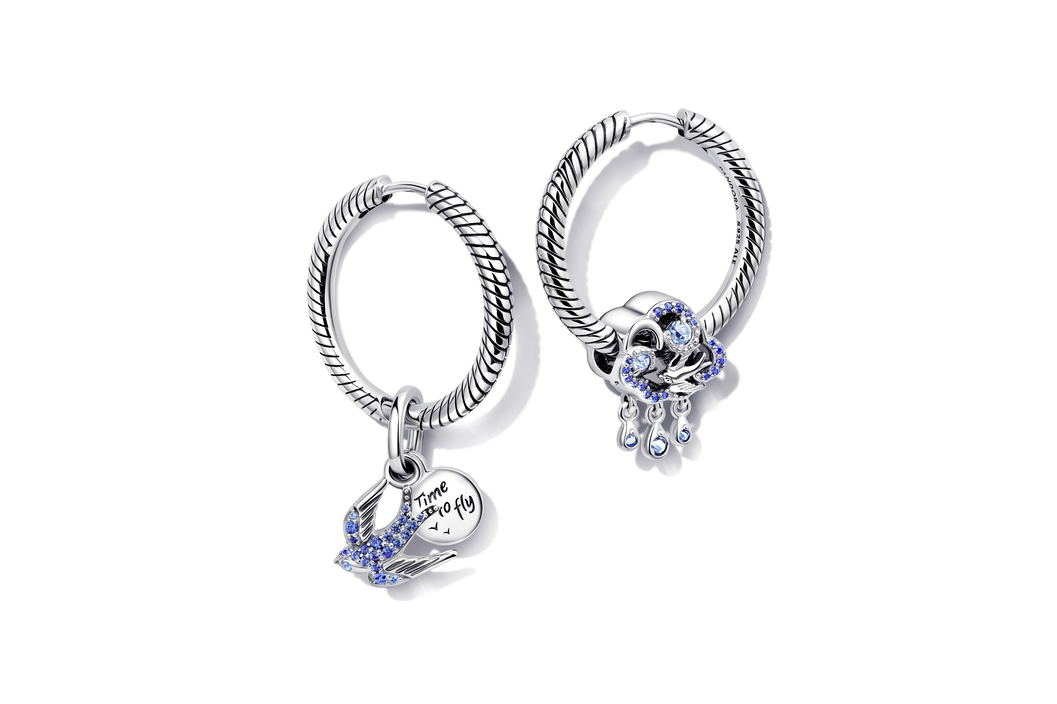 Sparkling Swallow & Quote Double Dangle Charm