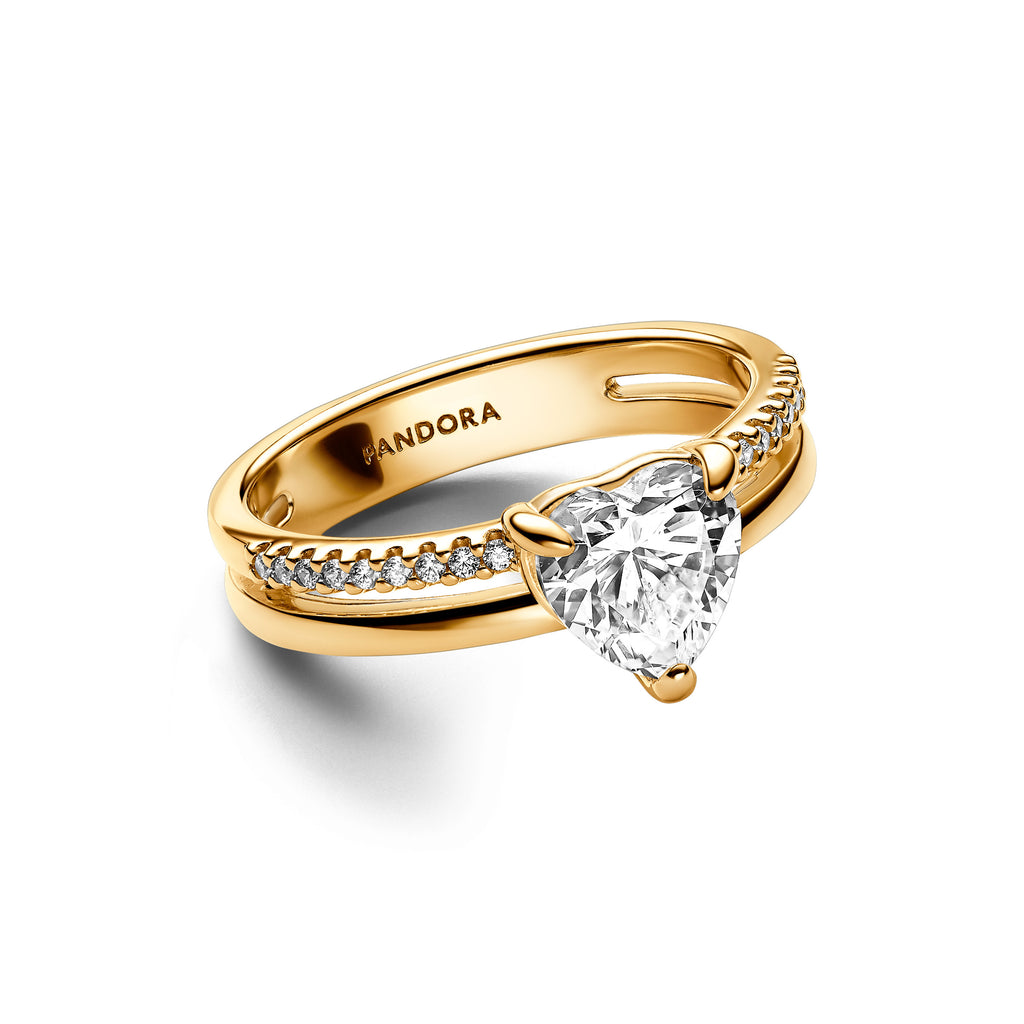 Double Band Heart Ring – Pandora Shop Lebanon - Main Image